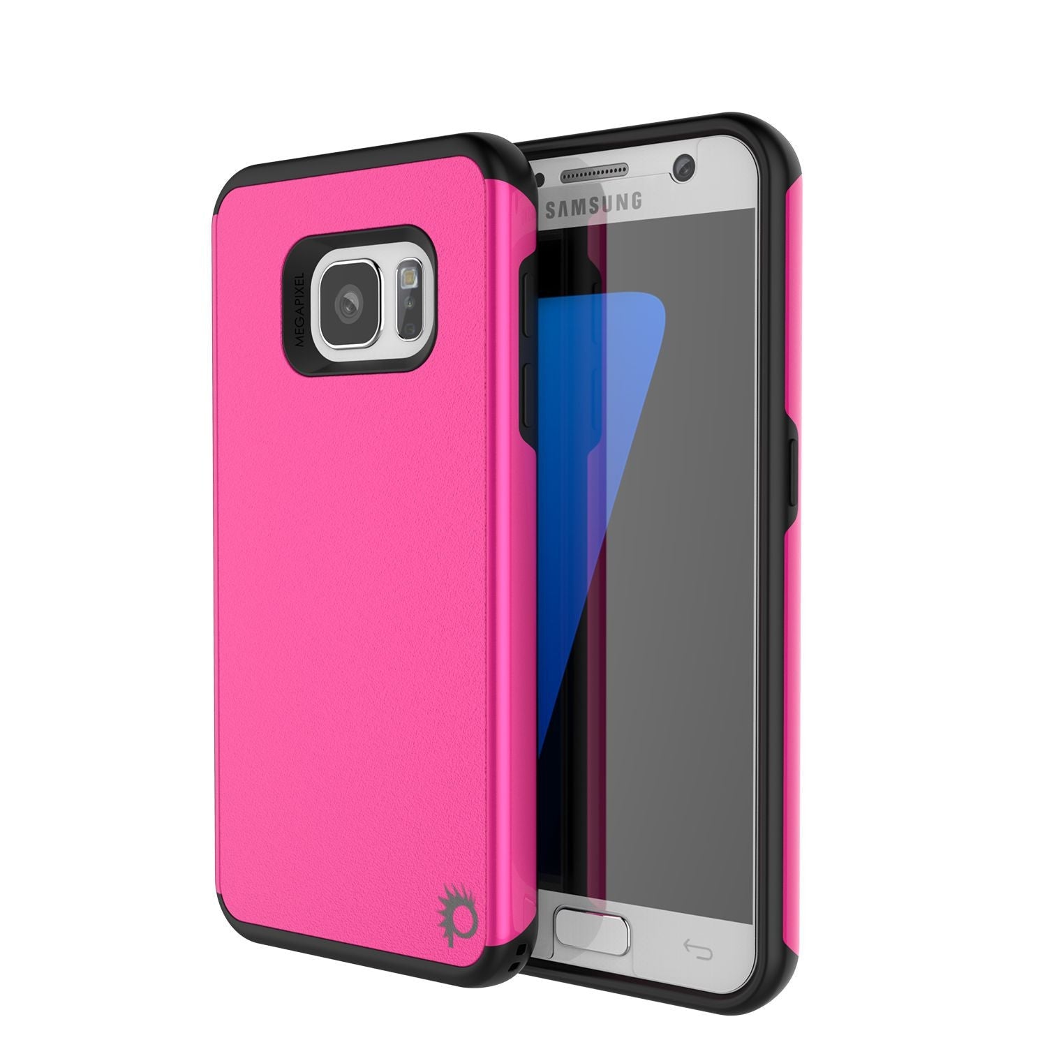 Capa Galaxy S7 PunkCase Galactic Pink Series Slim Protective Armor Soft Cover com vidro temperado