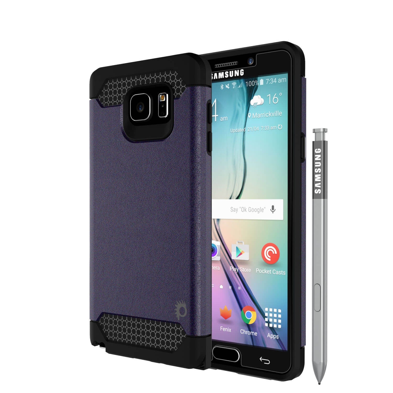Capa Galaxy Note 5 PunkCase Série Galactic Charcoal Slim Armor Capa Macia com Vidro Temperado