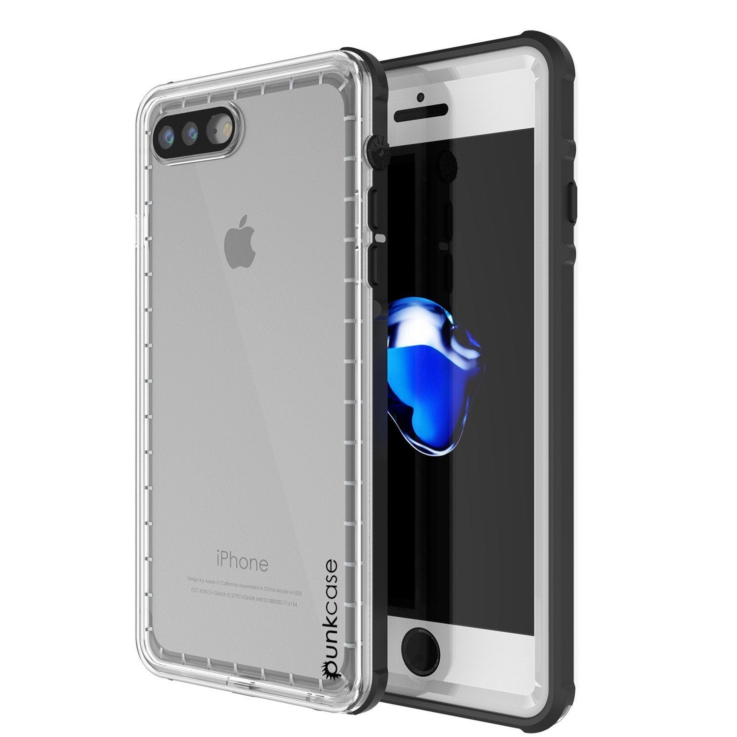 Capa à prova d'água para iPhone 8+ Plus, PUNKcase CRYSTAL Branco c/ Protetor de Tela Anexado | Garantia