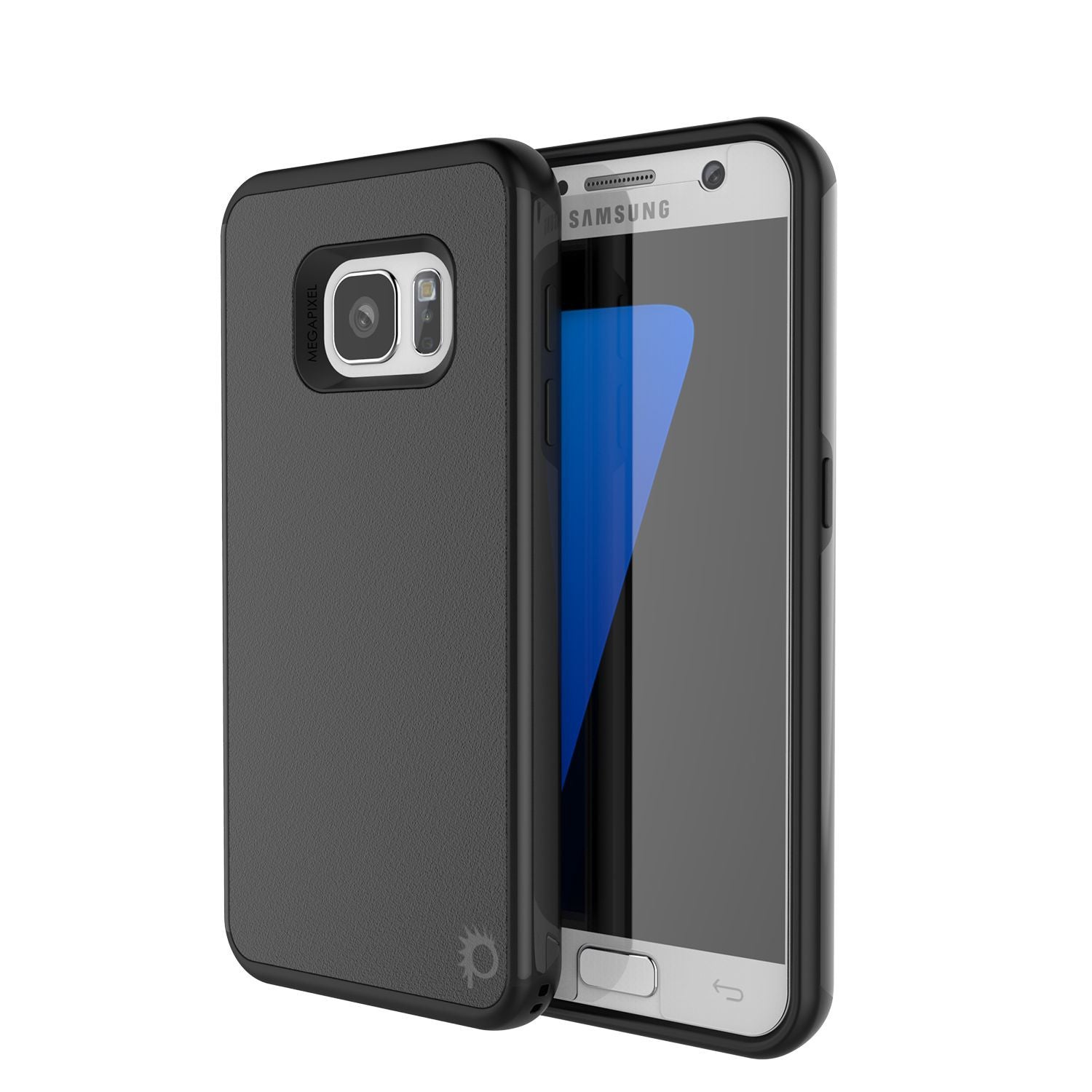 Capa para Galaxy s7 PunkCase Série Galactic Black Slim Armor Soft Cover Case com Vidro Temperado