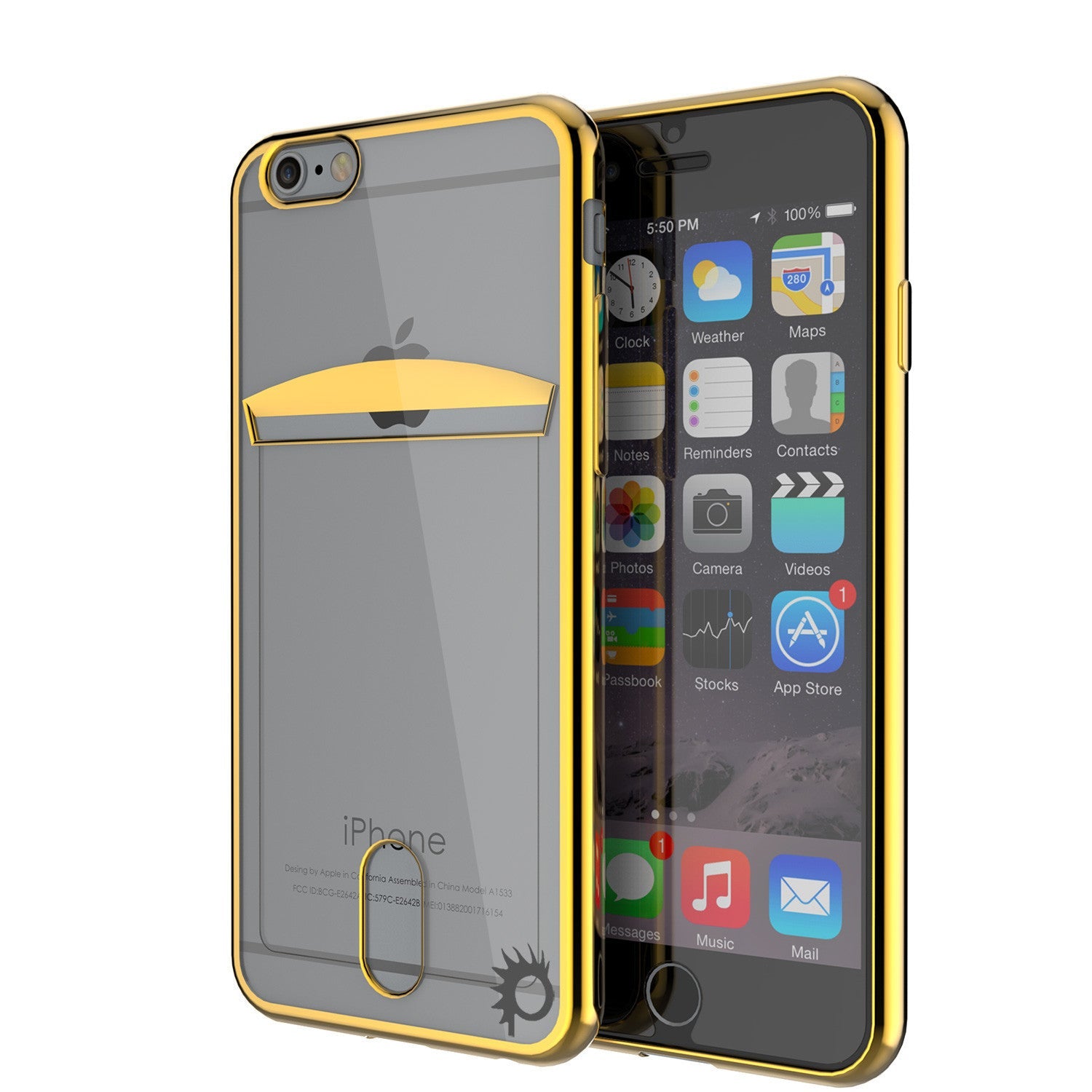 Capa iPhone 6s+ Plus/6+ Plus, Série PUNKCASE® LUCID Gold | Com compartimento para cartão | Protetor de tela SHIELD