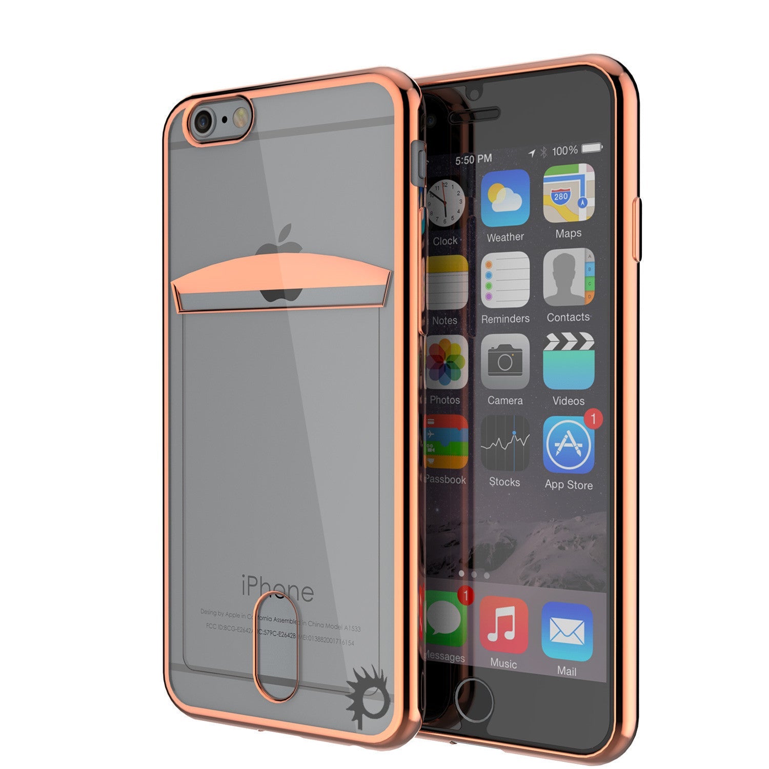 Capa iPhone 6s+ Plus/6+ Plus, Série PUNKCASE® LUCID Rose Gold | Slot para Cartão | Protetor de Tela SHIELD