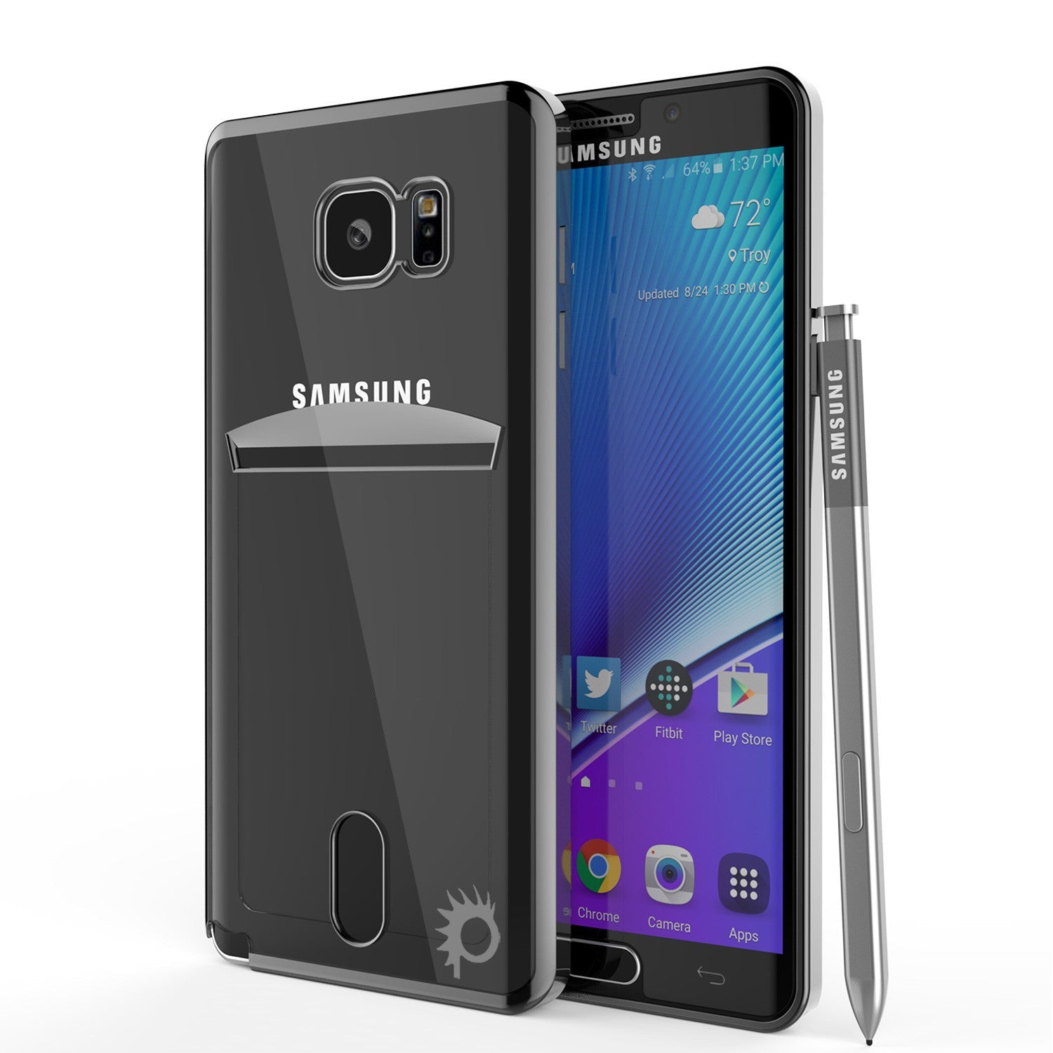 Galaxy Note 5 Case, PUNKCASE® LUCID Black Series | Card Slot | SHIELD Screen Protector | Ultra fit (Color in image: Rose Gold)