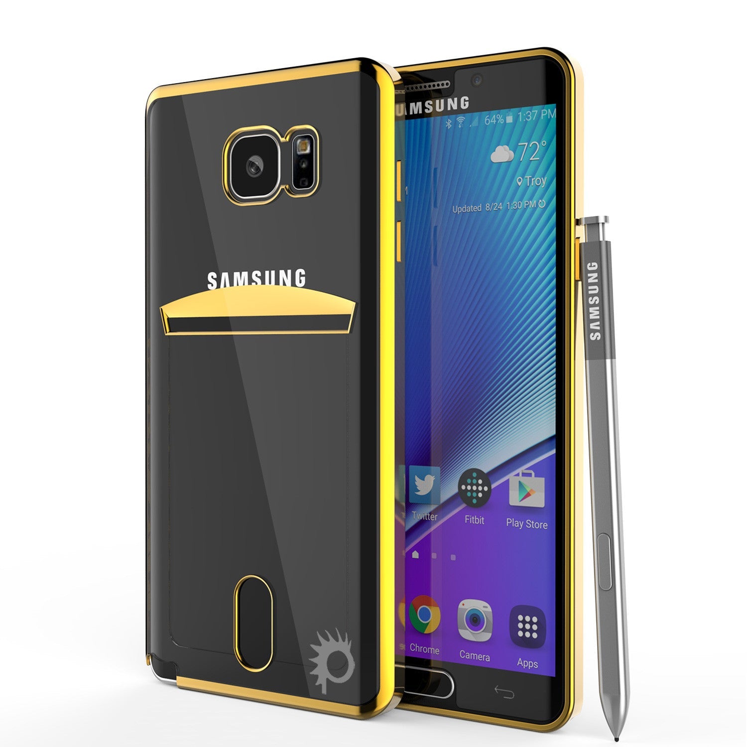 Galaxy Note 5 Case, PUNKCASE® LUCID Gold Series | Card Slot | SHIELD Screen Protector | Ultra fit (Color in image: Rose Gold)