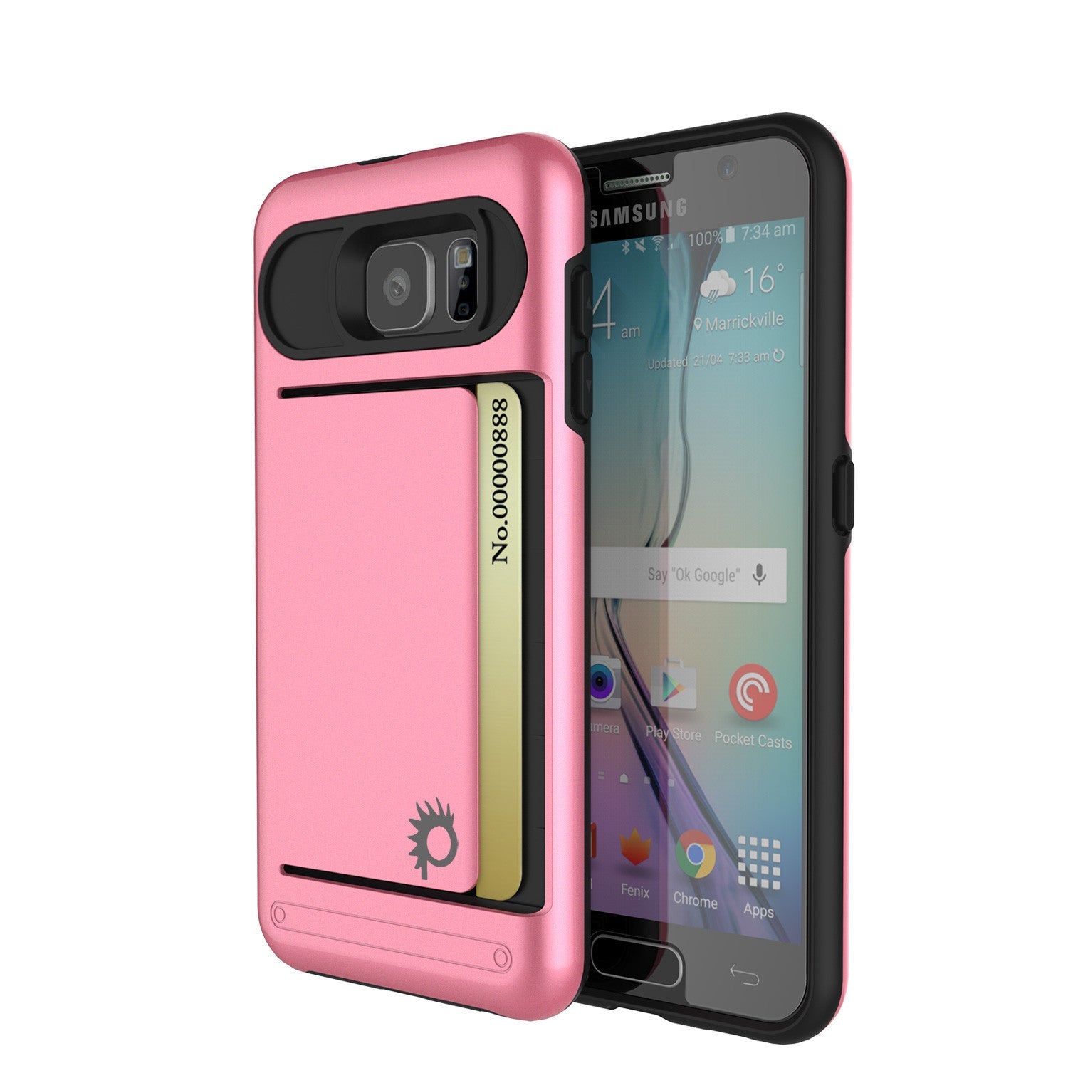 Capa Galaxy S6 EDGE Plus da PunkCase CLUTCH Série Rosa Capa Slim Armor Suave com Protetor de Tela.