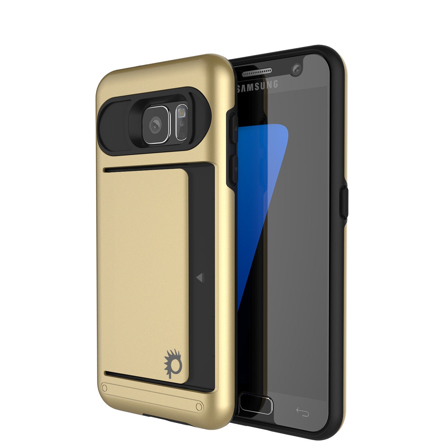 Capa PunkCase CLUTCH Gold Series Galaxy S7 Slim Armor Soft Cover com Vidro Temperado