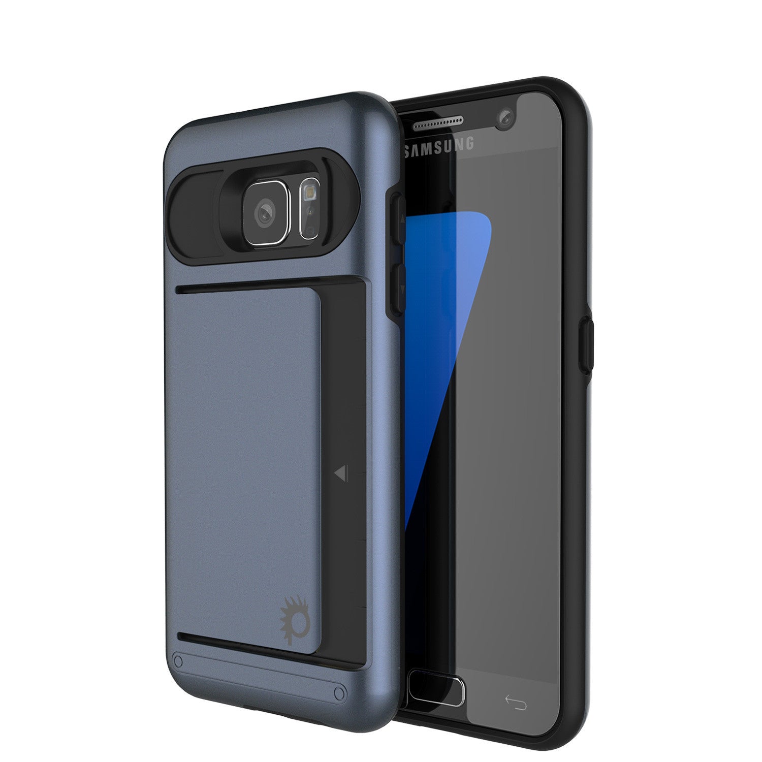 Capa Galaxy S7 EDGE PunkCase CLUTCH Navy Series Slim Armor Capa Macia com Protetor de Tela