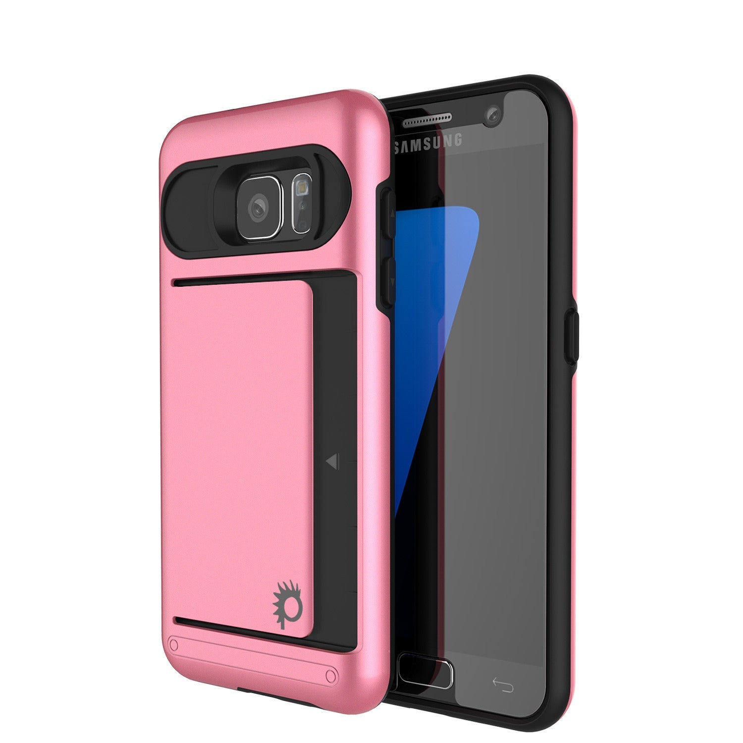 Capa Galaxy S7 EDGE PunkCase CLUTCH Série Rosa Capa Fina de Armadura Suave com Protetor de Tela