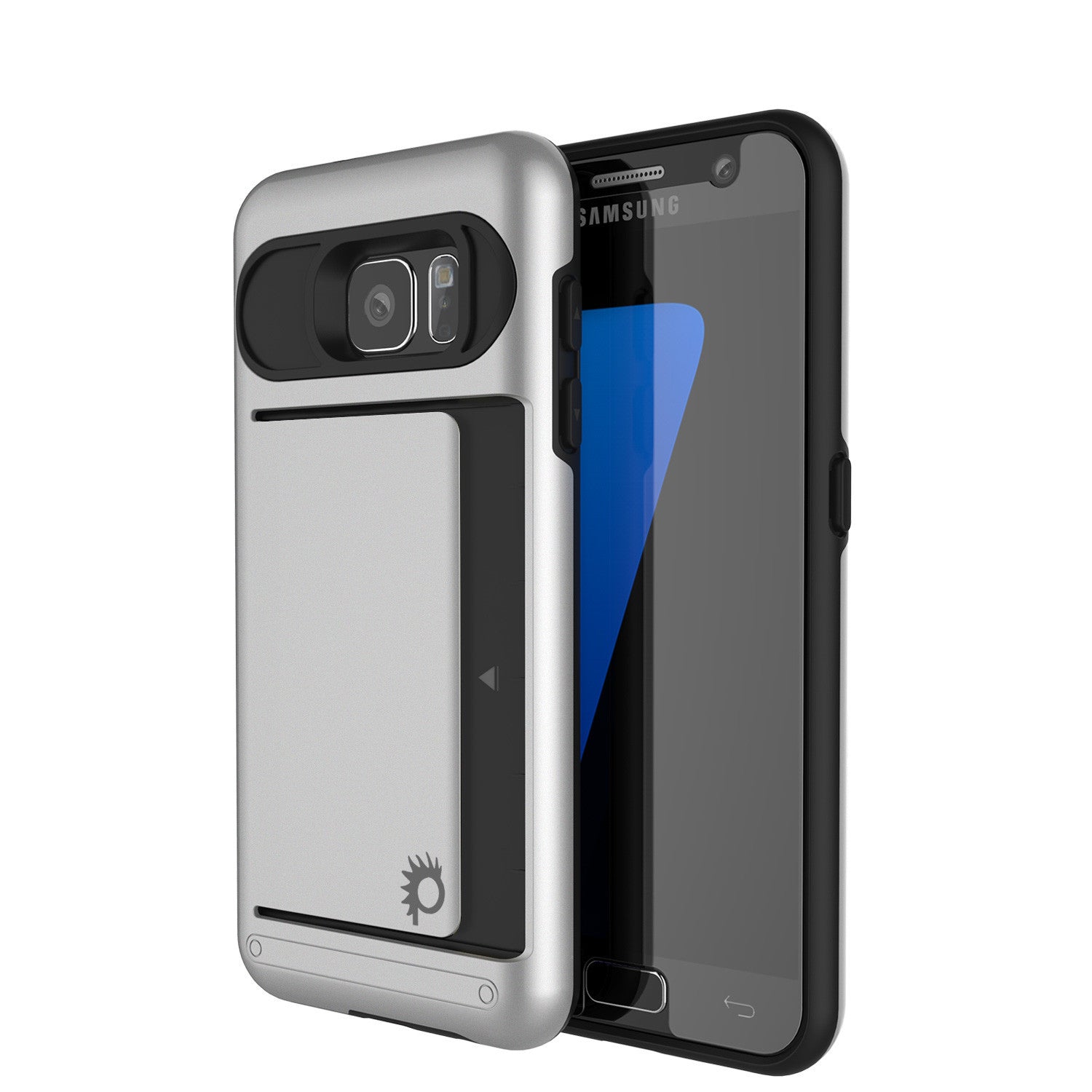Capa Galaxy S7 EDGE PunkCase CLUTCH Série Silver Slim Armor Soft Cover com Protetor de Tela