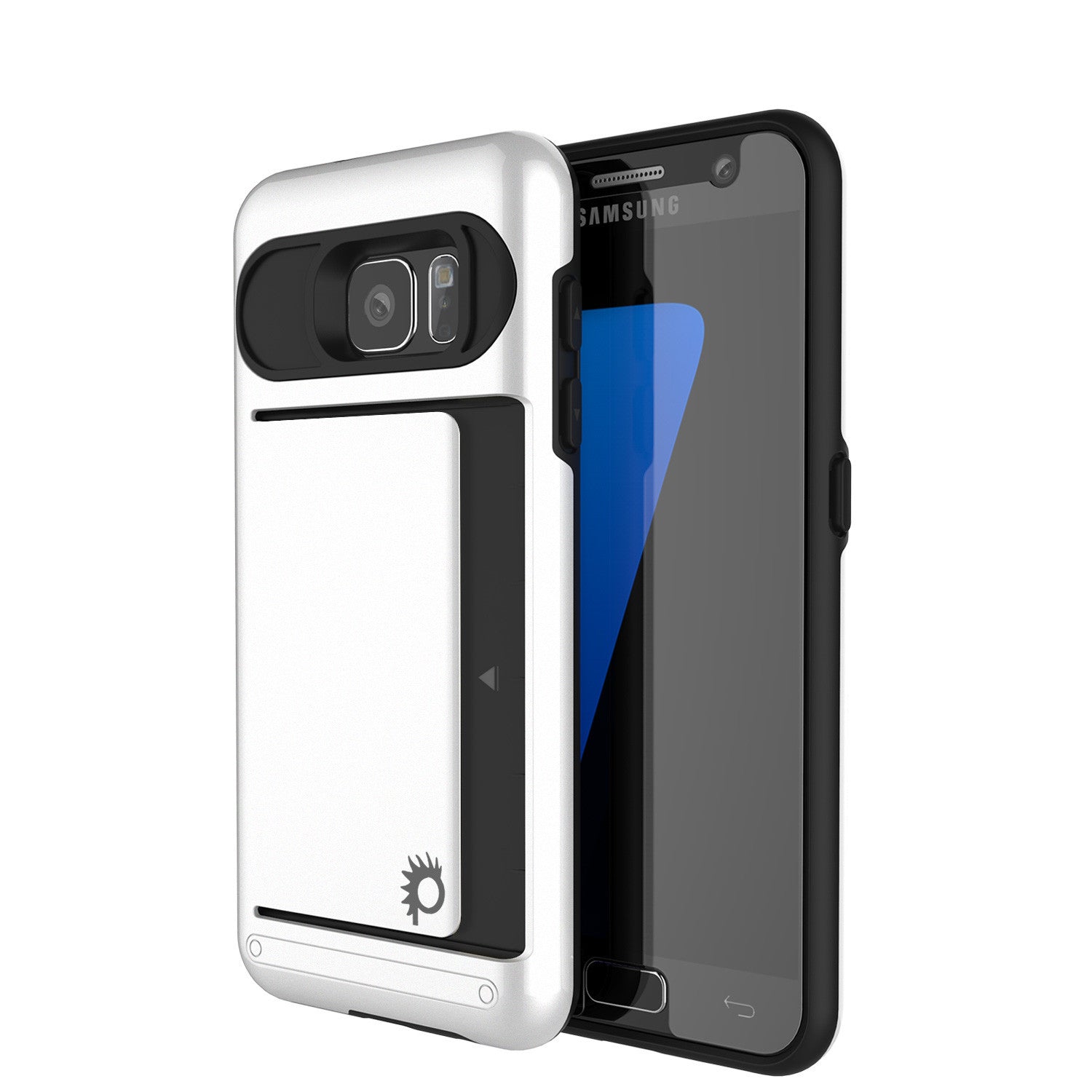 Capa Galaxy S7 EDGE PunkCase CLUTCH Série Branca Capa de Proteção Fina com Protetor de Tela