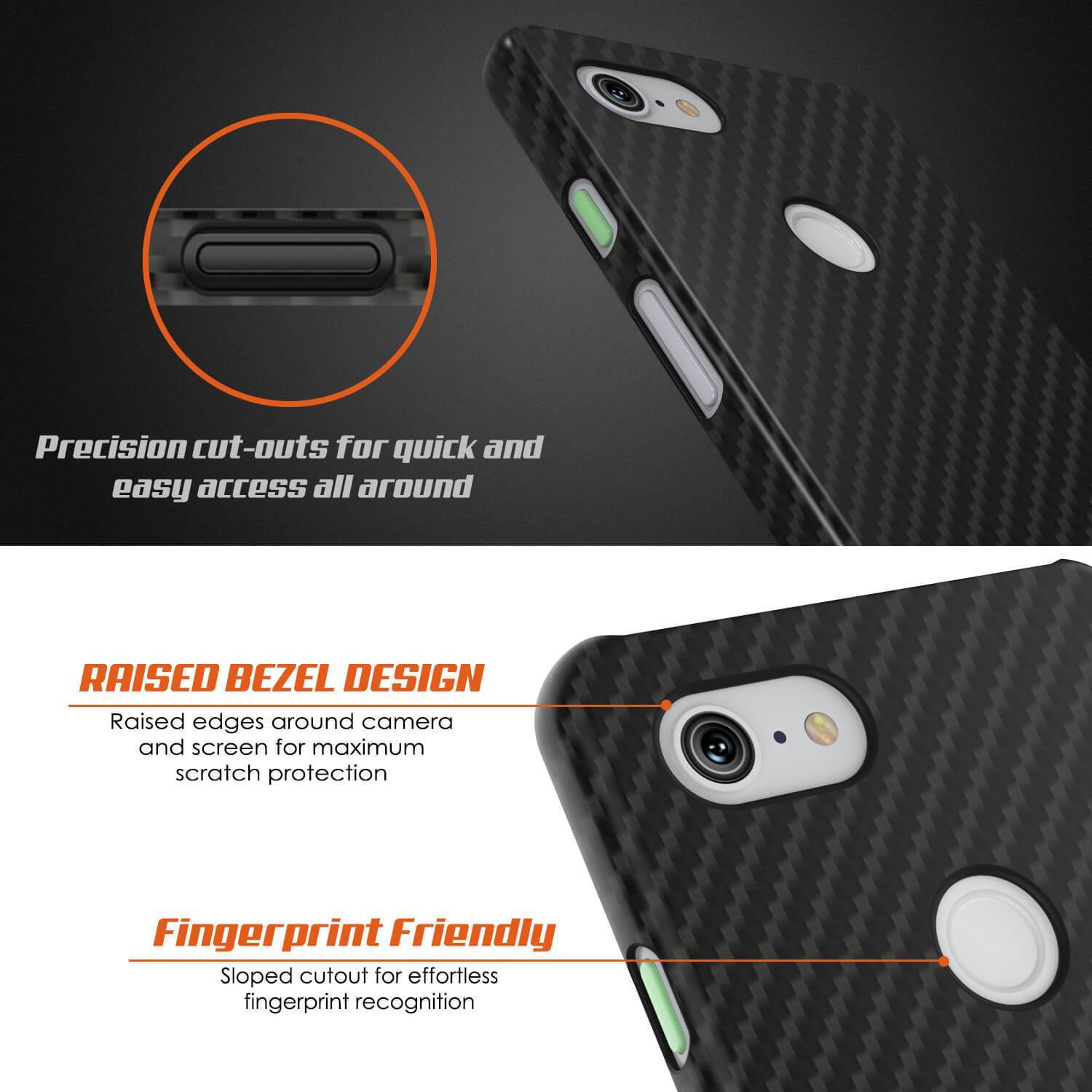 Google Pixel 4 CarbonShield Heavy Duty & Ultra Thin Leather Cover
