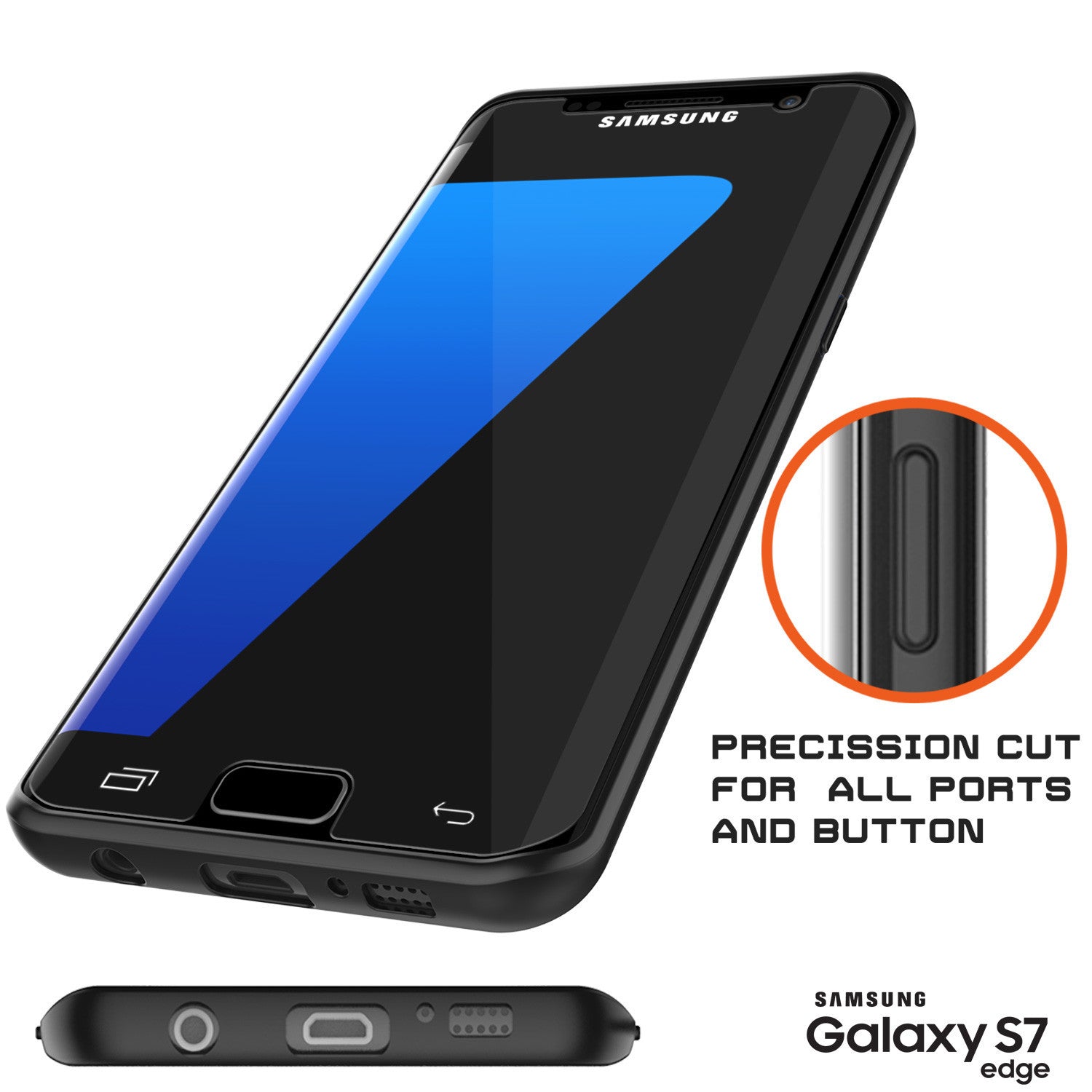 PRECISSION CUT FOR ALL PORTS AND BUTTON Samsung Galaxy S7 edge (Color in image: red)