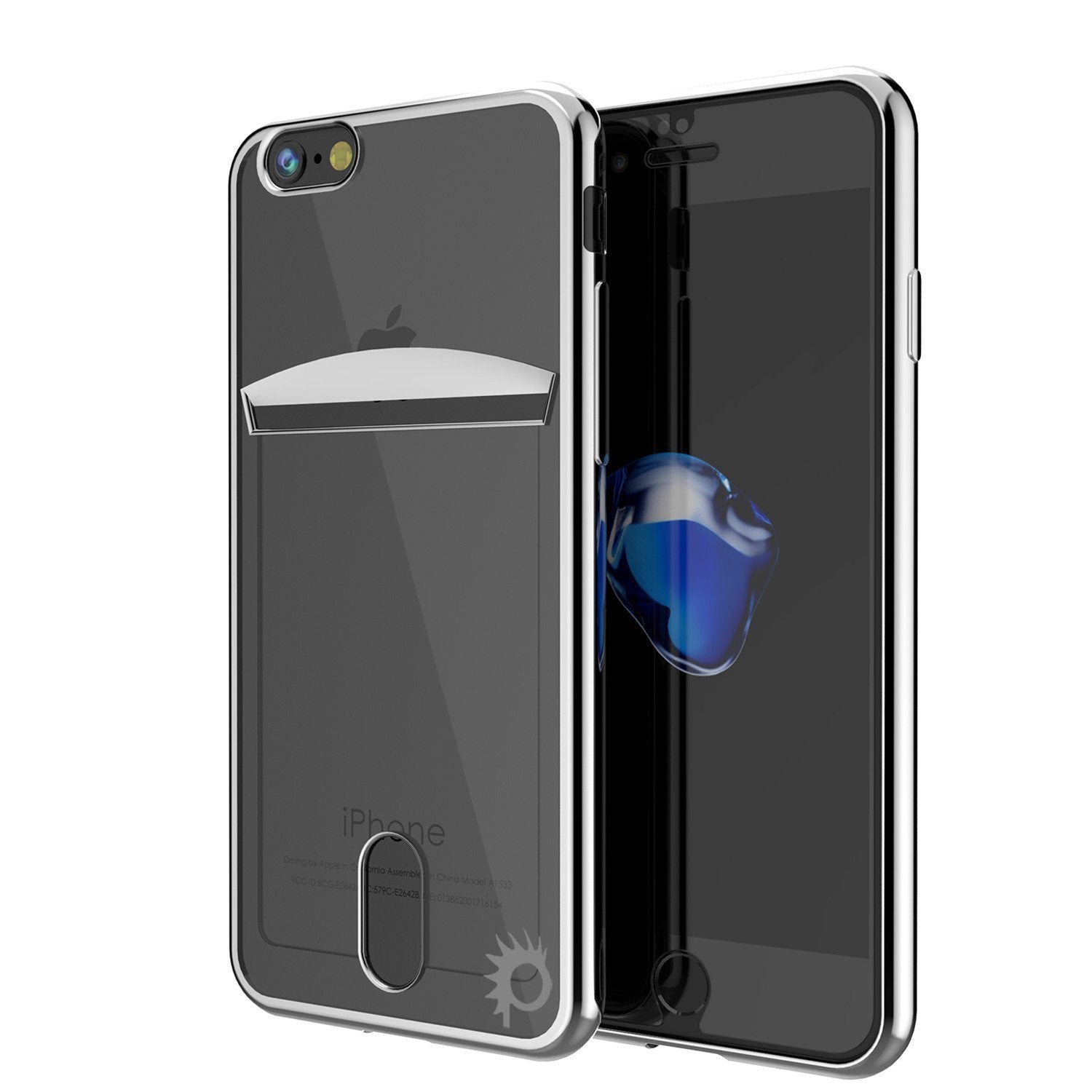 Capa para iPhone 8, série PUNKCASE® LUCID Silver | Slot para cartão | Protetor de tela SHIELD | Ajuste ultra