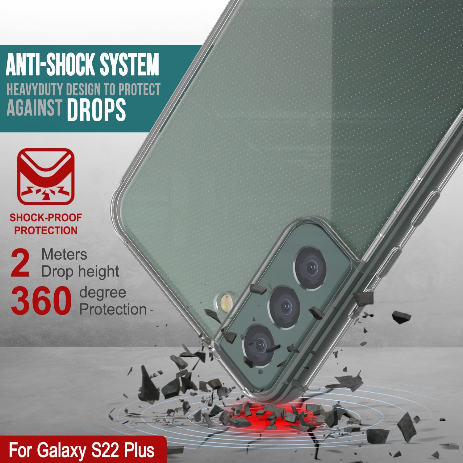 Capa Punkcase para Galaxy S23+ Plus [Série Lucid 2.0] [Ajuste Slim] [Fundo Transparente] com Protetor de Tela PunkShield