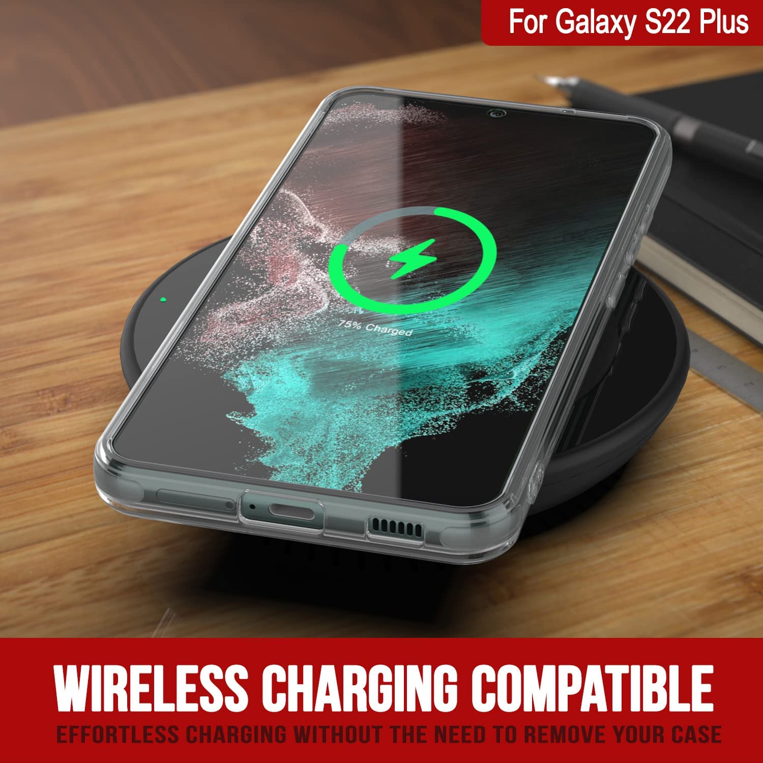 Capa Punkcase para Galaxy S23+ Plus [Série Lucid 2.0] [Ajuste Slim] [Fundo Transparente] com Protetor de Tela PunkShield