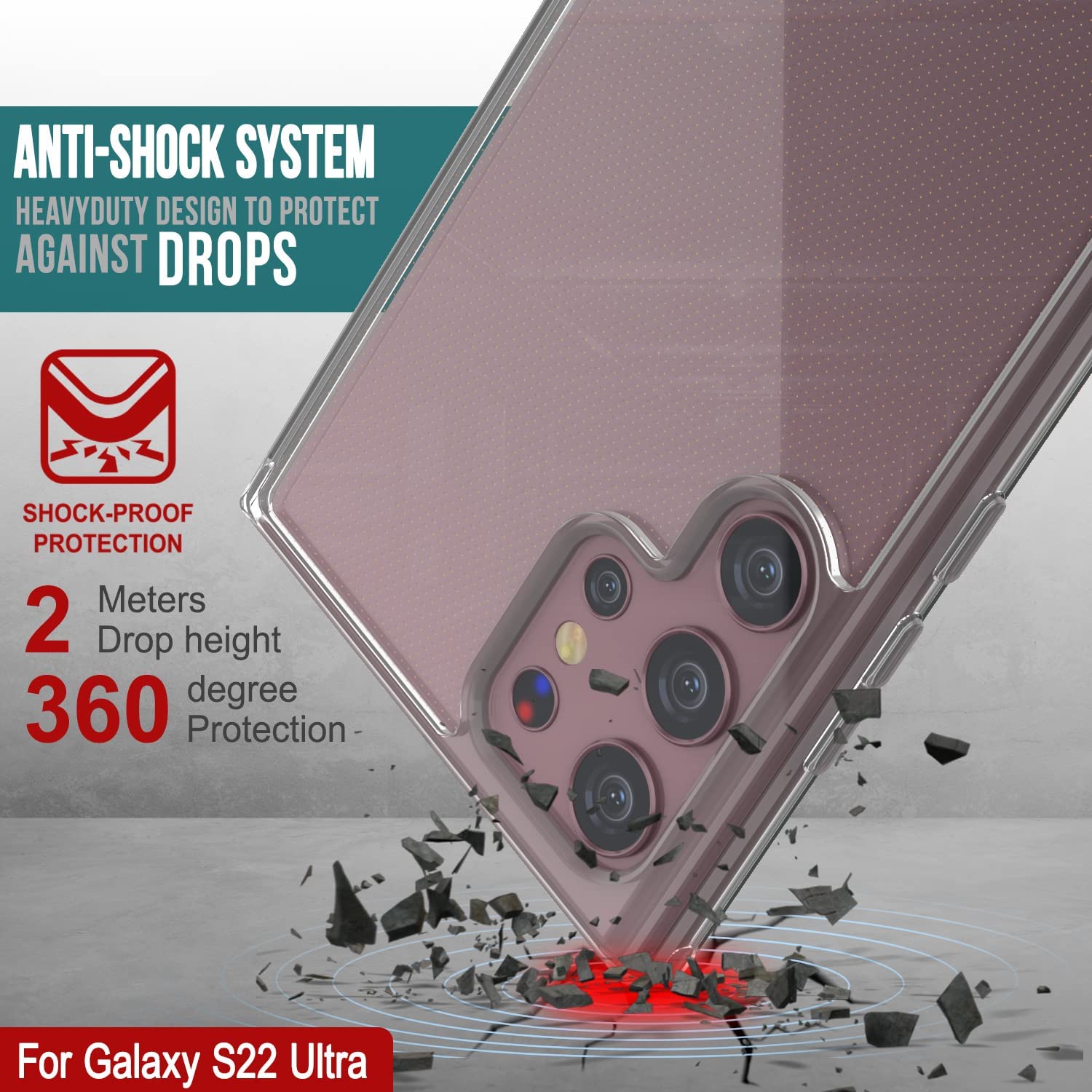 Capa Punkcase para Galaxy S23 Ultra [Série Lucid 2.0] [Ajuste Slim] [Costas Transparentes] com Protetor de Tela PunkShield