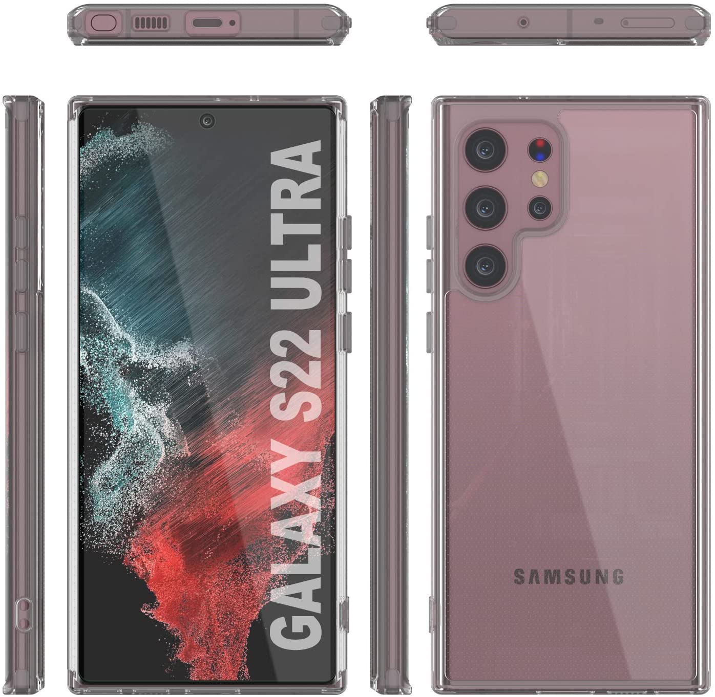 Capa Punkcase para Galaxy S23 Ultra [Série Lucid 2.0] [Ajuste Slim] [Costas Transparentes] com Protetor de Tela PunkShield