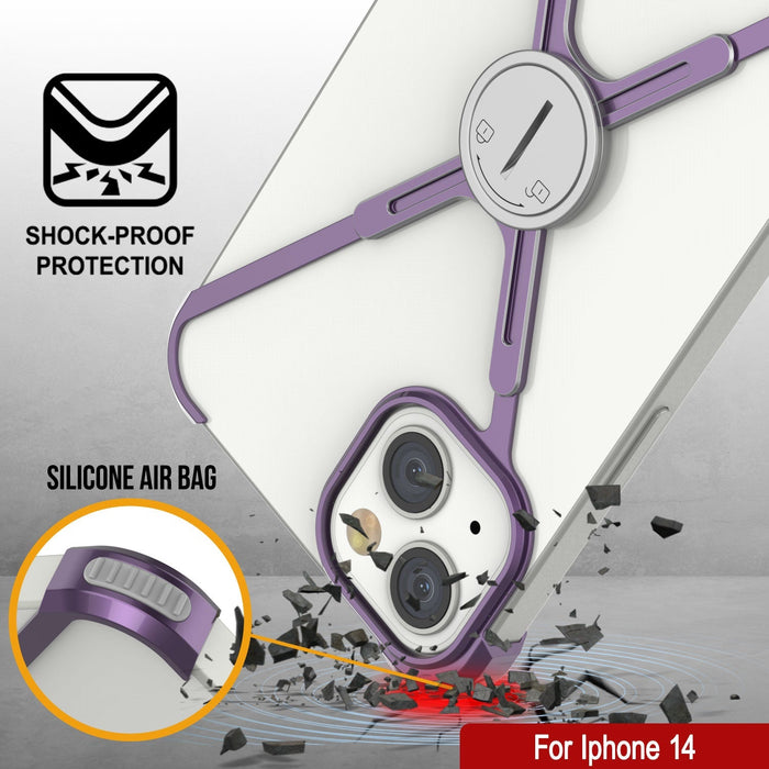 Capa de proteção Punkcase para iPhone 14 [Série Backbone] Ultra Slim Minimalist em Metal de Alumínio X-Frame Cobertura para iPhone 14 (2022) (6.1