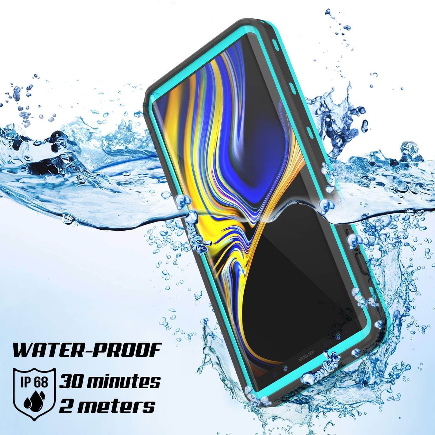PunkCase Galaxy Note 9 Waterproof Case, [KickStud Series] Armor Cover [Teal] (Color in image: Red)
