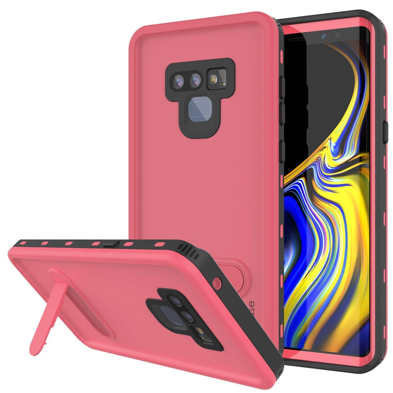 Capa à Prova de Água PunkCase Galaxy Note 9, Série KickStud, Capa Blindada Rosa