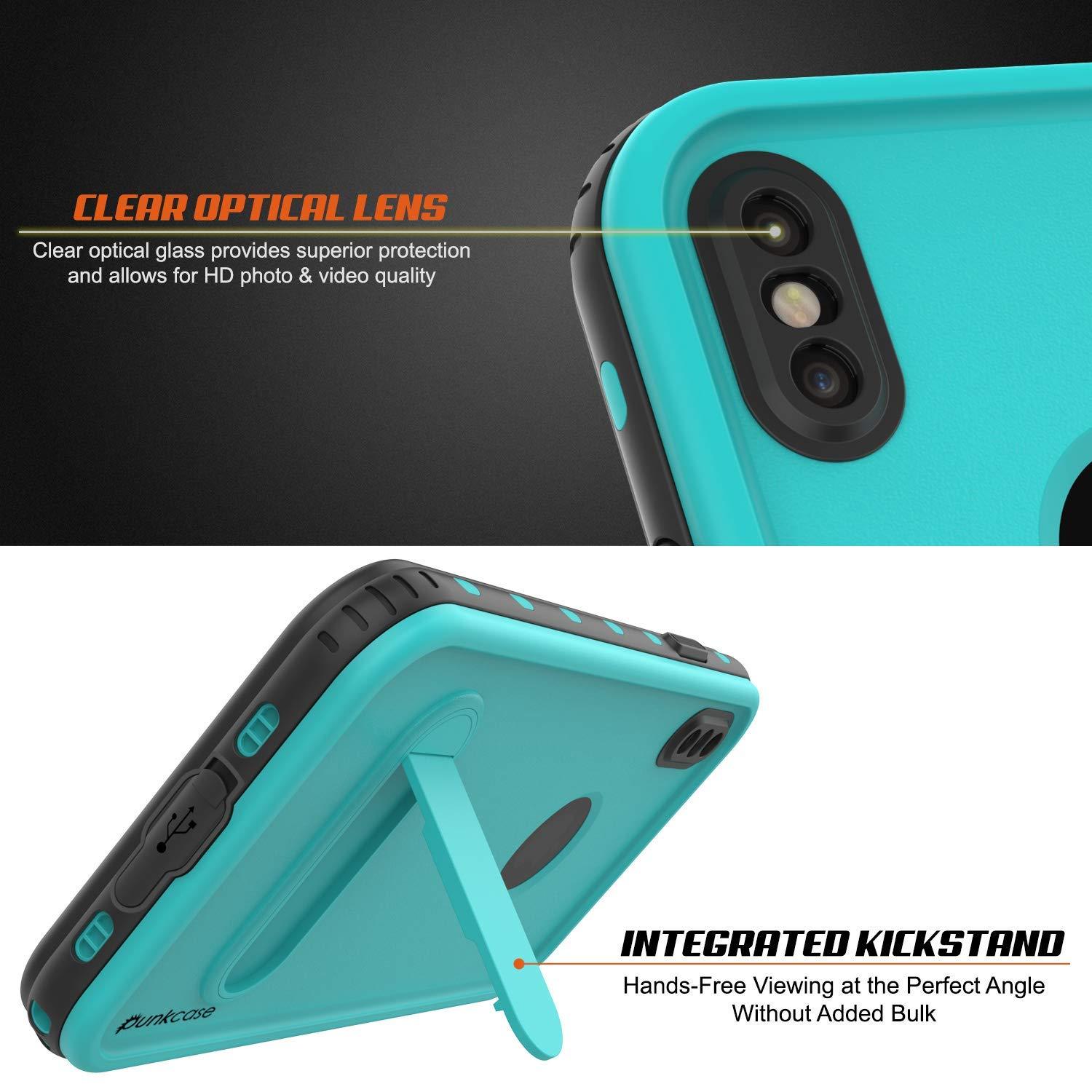 iPhone XR Waterproof Case, Punkcase [KickStud Series] Armor Cover [Teal] (Color in image: Pink)
