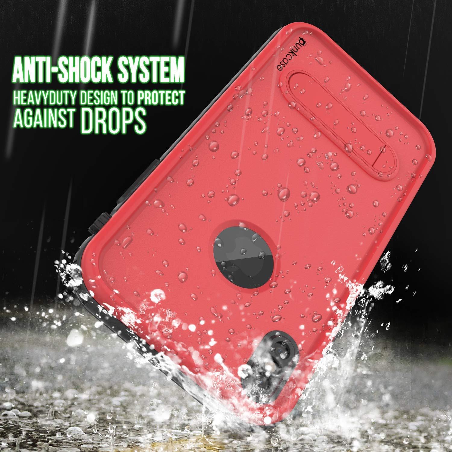 iPhone XR Waterproof Case, Punkcase [KickStud Series] Armor Cover [Red] (Color in image: Pink)