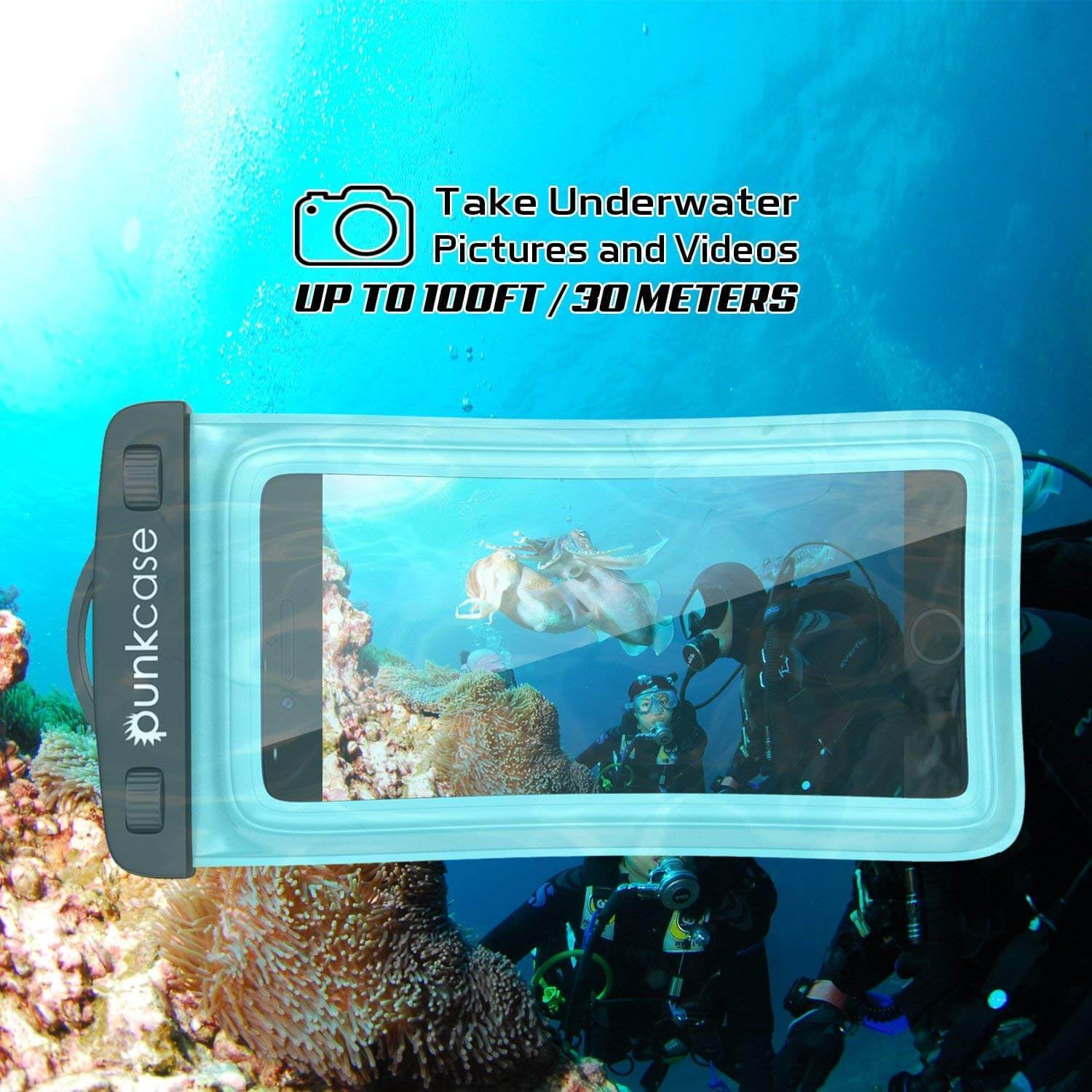 Waterproof Phone Pouch, PunkBag Universal Floating Dry Case Bag for most Cell Phones [Teal] (Color in image: Pink)