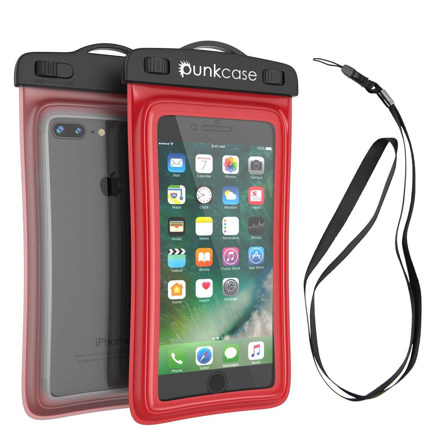 Bolsa à Prova d'Água para Celular, PunkBag Estojo Seco Flutuante Universal para a maioria dos Telefones Celulares [Vermelho]