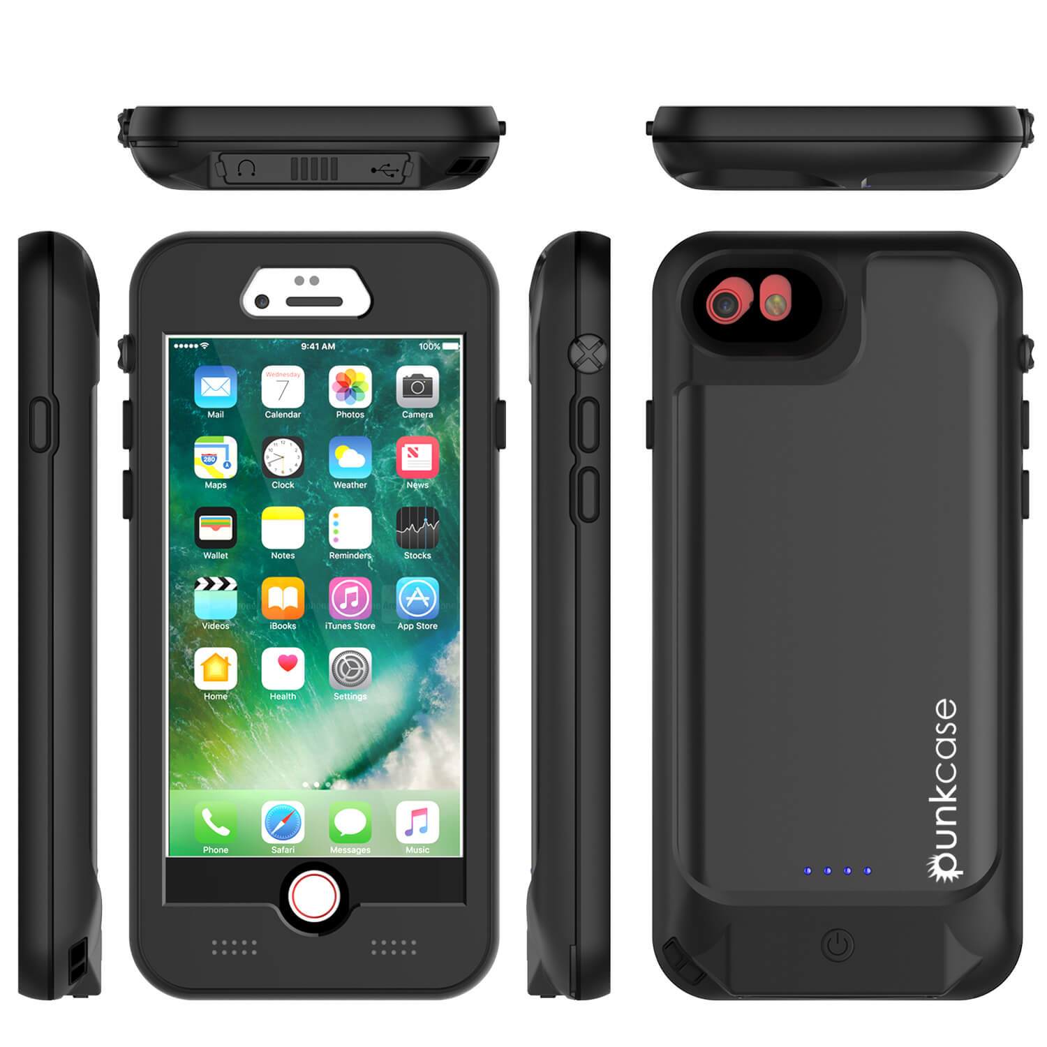 iPhone 6/6s Battery Case PunkJuice  - Waterproof Slim Portable Power Juice Bank with 2750mAh High Capacity (Jet Black)