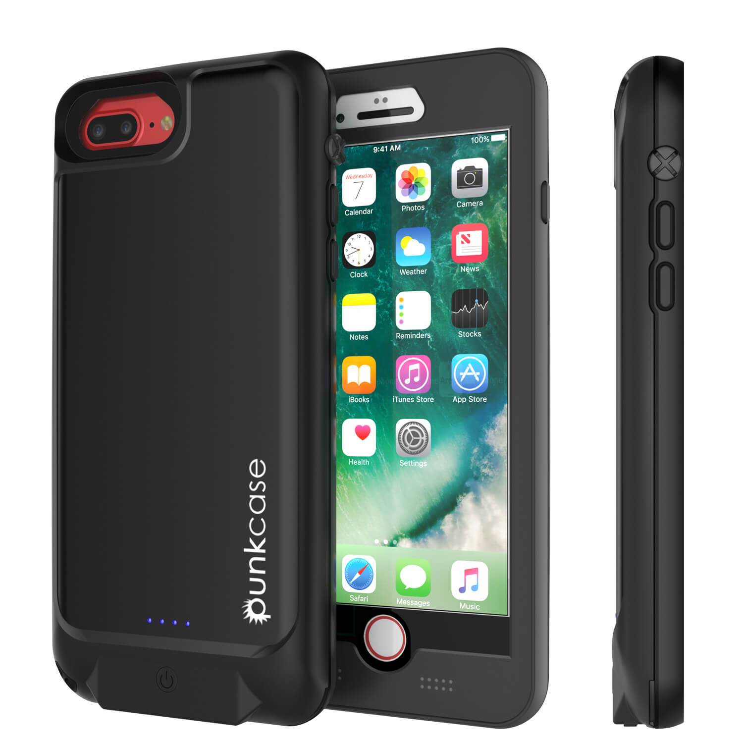 Capa de bateria PunkJuice iPhone 6+ Plus/6s+ Plus preta - Power Bank à prova d'água com 4300mAh