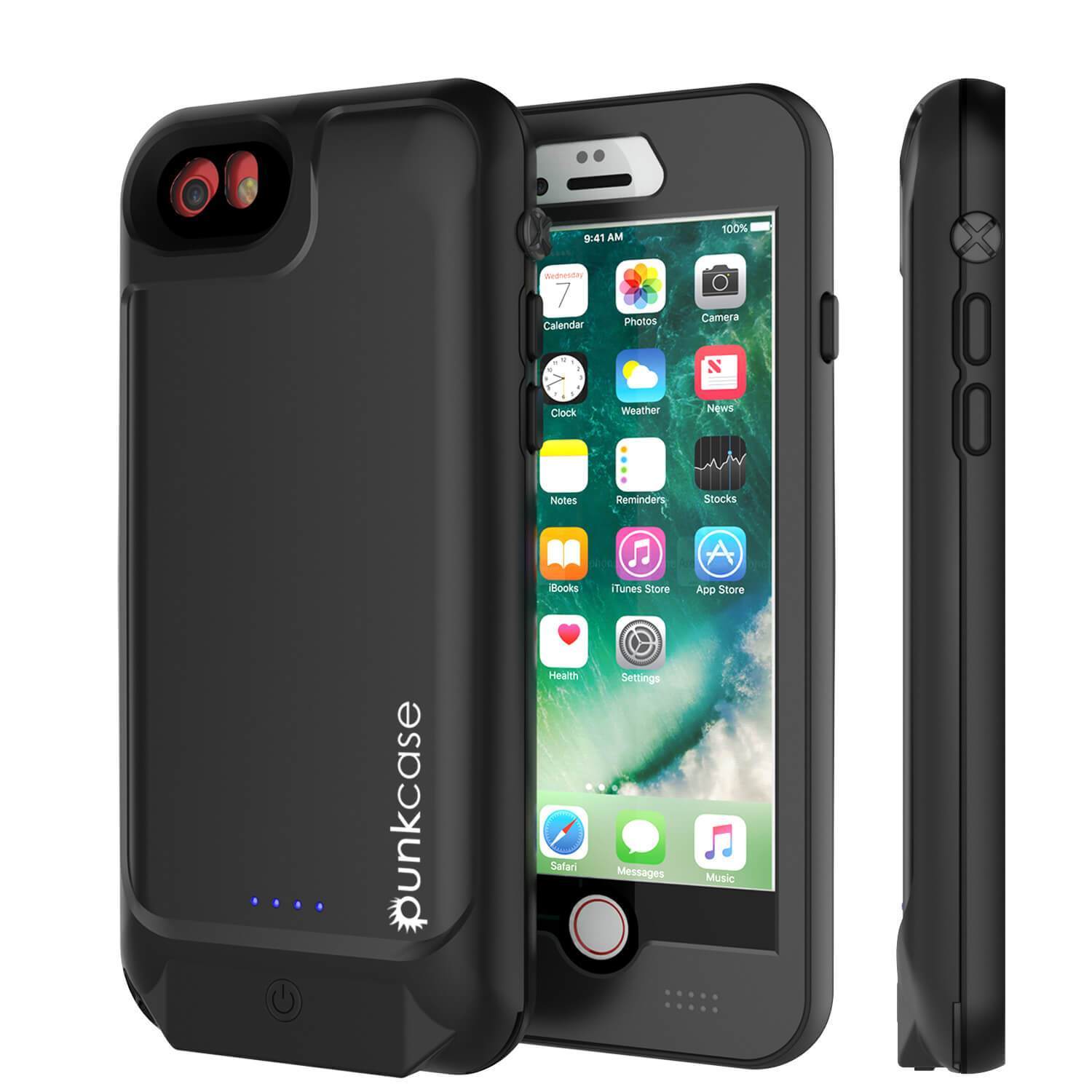 Capa de bateria PunkJuice iPhone SE (4,7")/7 preta - Banco de energia fino à prova d'água com 2750mAh