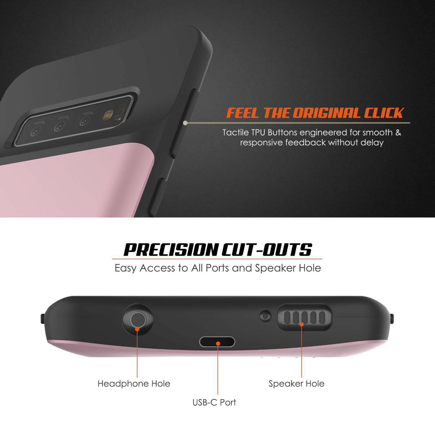 PunkJuice S10+ Plus Battery Case Rose - Fast Charging Power Juice Bank with 5000mAh (Color in image: Gold)