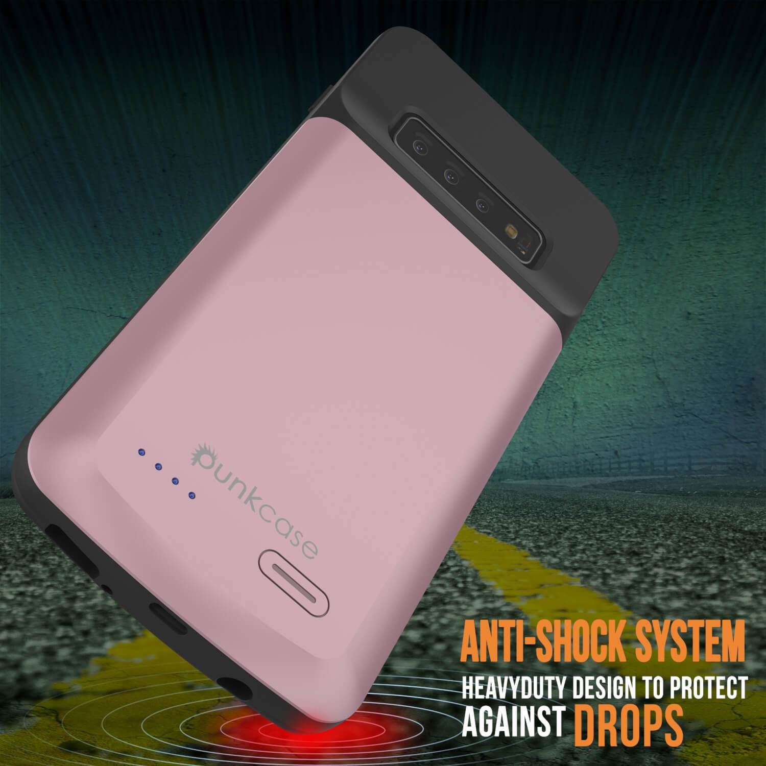 PunkJuice S10+ Plus Battery Case Rose - Fast Charging Power Juice Bank with 5000mAh (Color in image: Black)