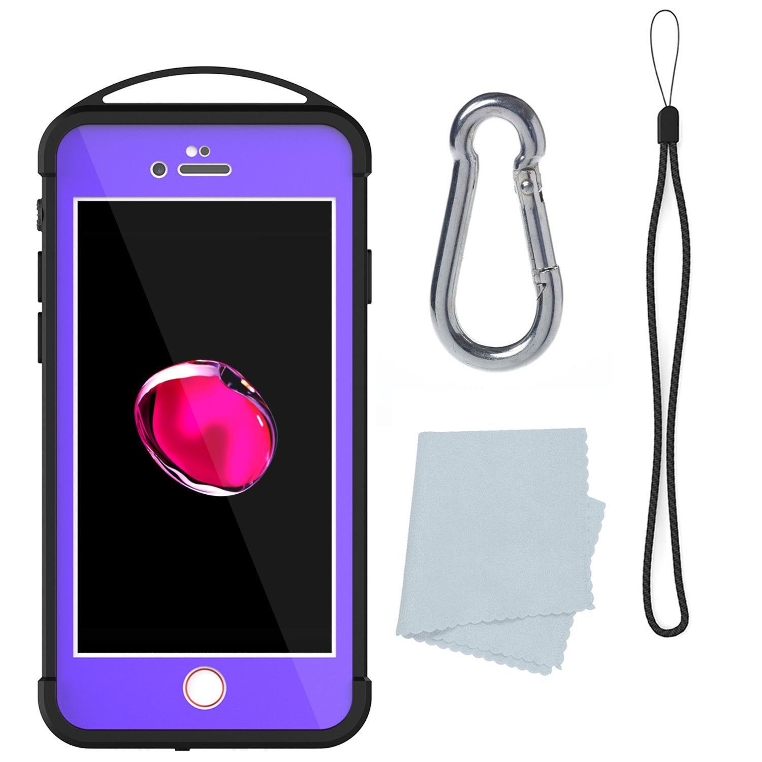 iPhone 7 Waterproof Case, Punkcase ALPINE Series, Purple | Heavy Duty Armor Cover (Color in image: light green)