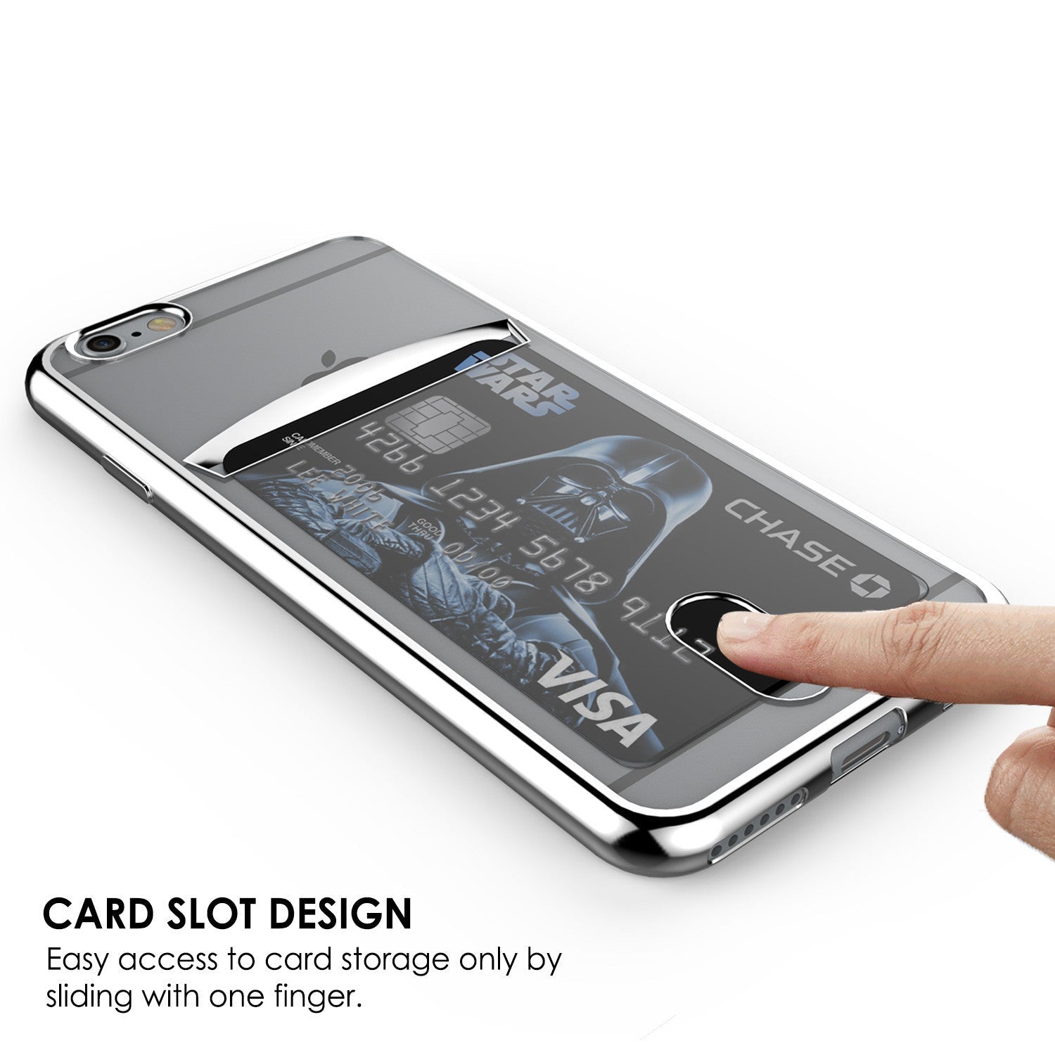 iPhone 6s/6 Case, PUNKCASE® LUCID Silver Series | Card Slot | SHIELD Screen Protector | Ultra fit (Color in image: Rose Gold)