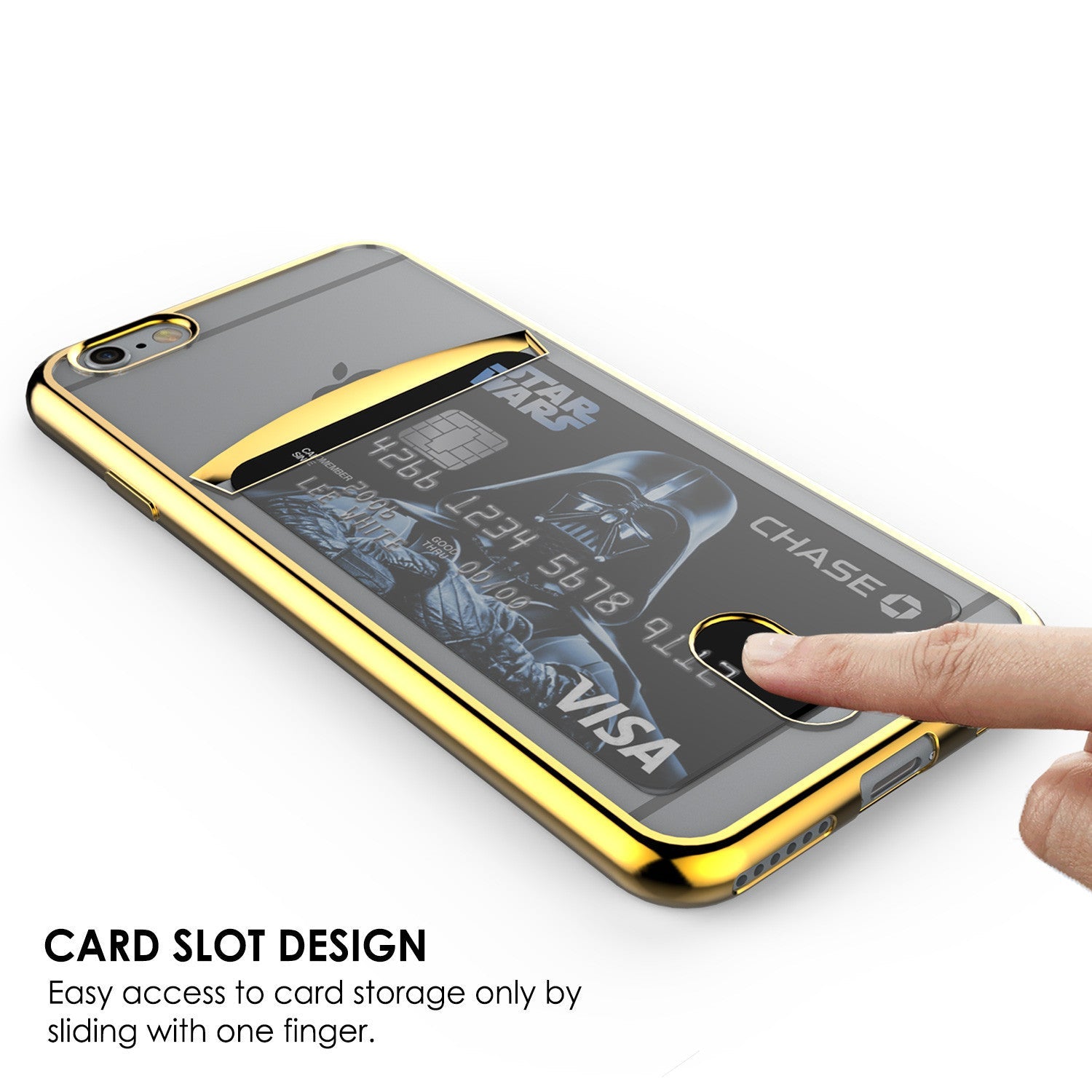 iPhone 6s+ Plus/6+ Plus Case, PUNKCASE® LUCID Gold Series | Card Slot | SHIELD Screen Protector (Color in image: Rose Gold)