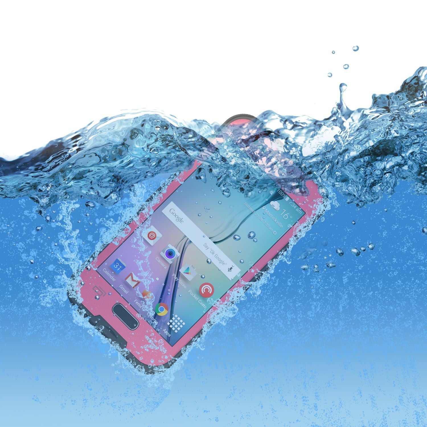 Galaxy S6 Waterproof Case, Punkcase SpikeStar Pink Water/Shock/Dirt/Snow Proof | Lifetime Warranty (Color in image: yellow)