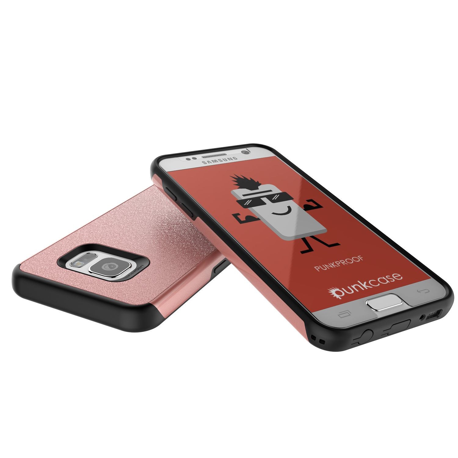 Galaxy s7 Case PunkCase Galactic Rose Gold Series Slim Armor Soft Cover Case w/ Tempered Glass (Color in image: silver)