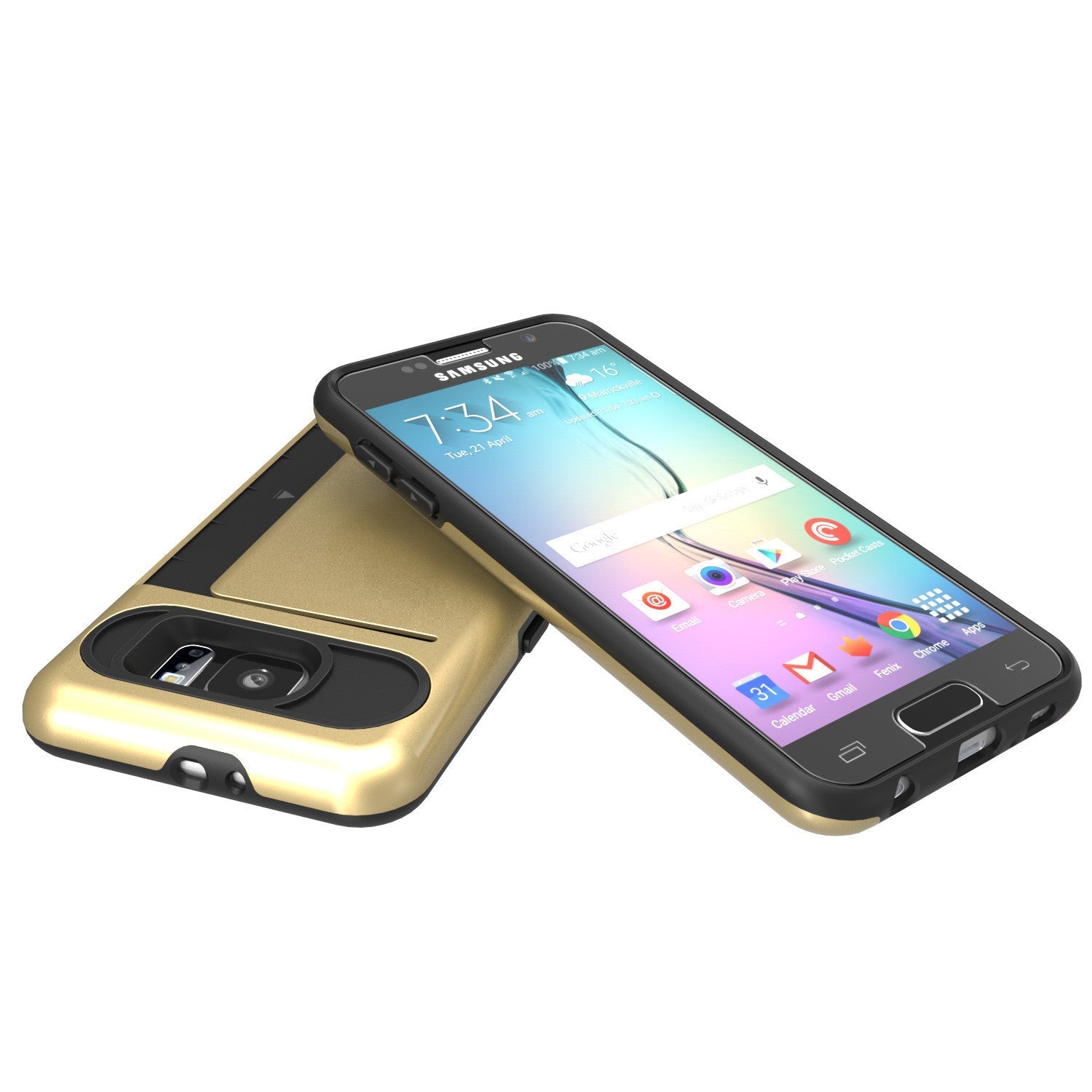 Galaxy S6 EDGE Plus Case PunkCase CLUTCH Gold Series Slim Armor Soft Cover w/ Screen Protector (Color in image: Pink)