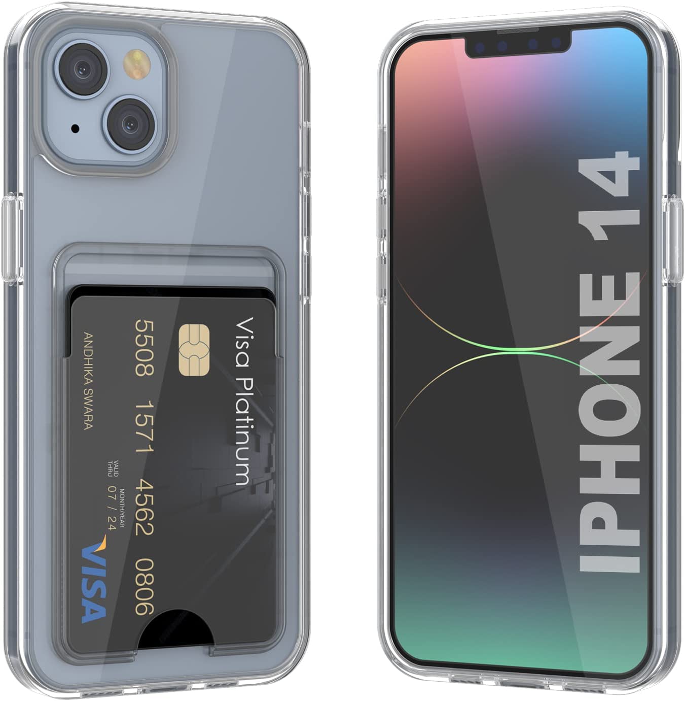 Capa com suporte para cartão iPhone 14 [Série Crystal CardSlot] [Ajuste Slim]