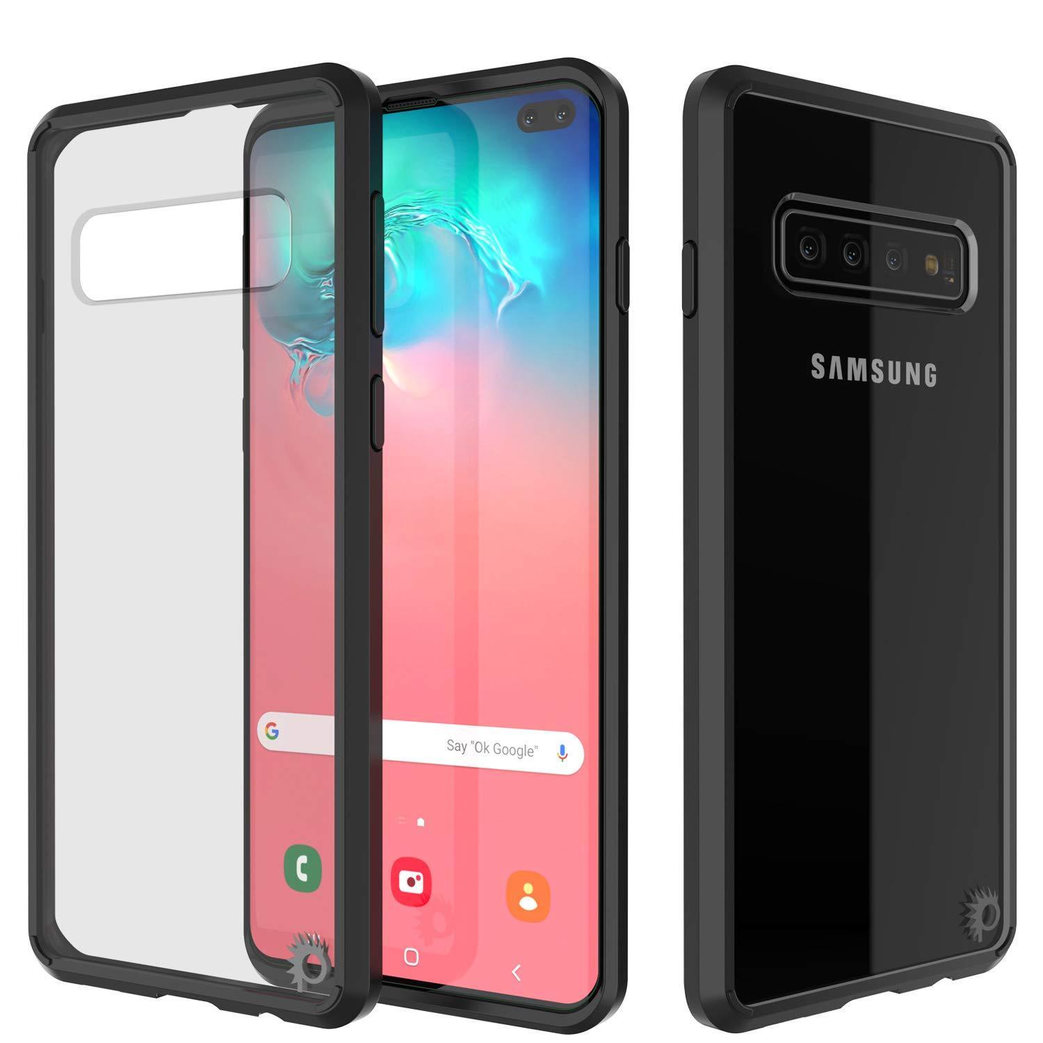 Capinha de Armadura Galaxy S10+ Plus Punkcase Série Lucid-2.0 de Encaixe Compacto [Preto]