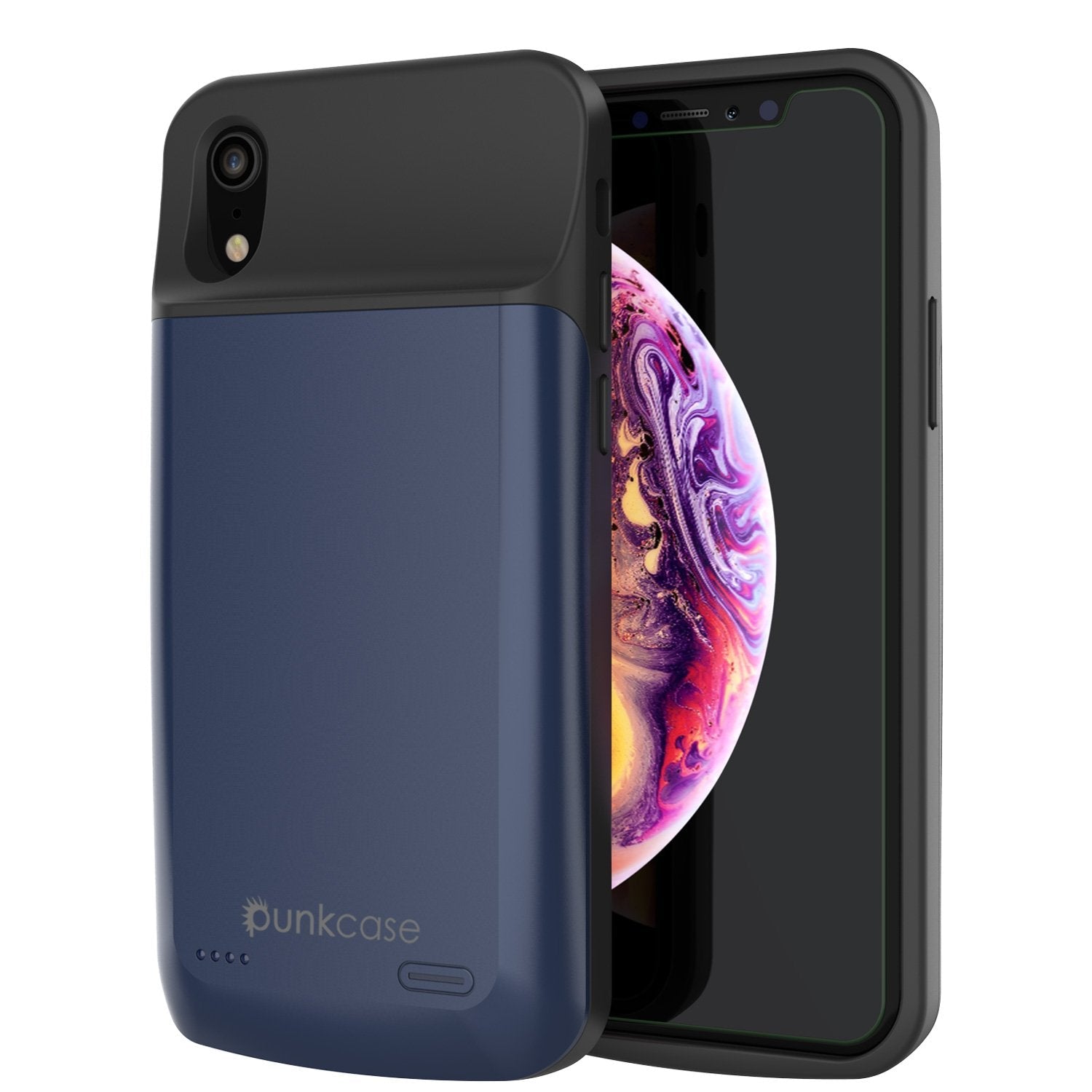 Capa de bateria para iPhone 11, PunkJuice 5000mAh Power Bank de carregamento rápido com Protetor de Tela | [Azul]