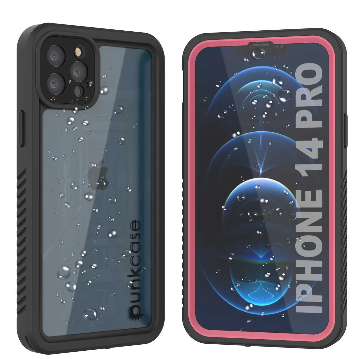 Capa à prova d'água iPhone 14 Pro, Punkcase [Série Extrema] Capa de Armadura com Protetor de Tela Incorporado [Rosa]
