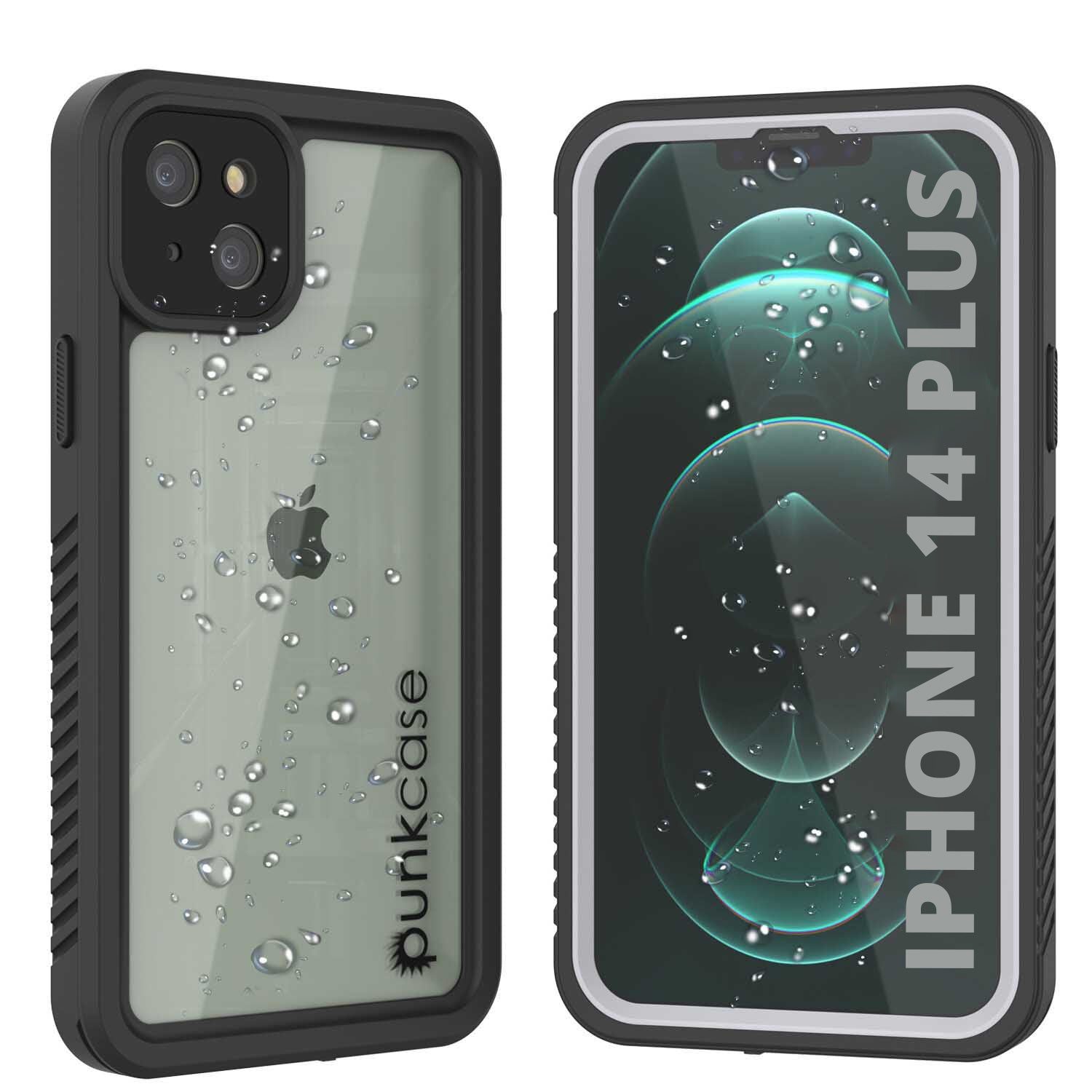 Capa à prova d'água para iPhone 14 Plus, Punkcase [Série Extreme] Capa protetora com armadura e protetor de tela embutido [Branco]
