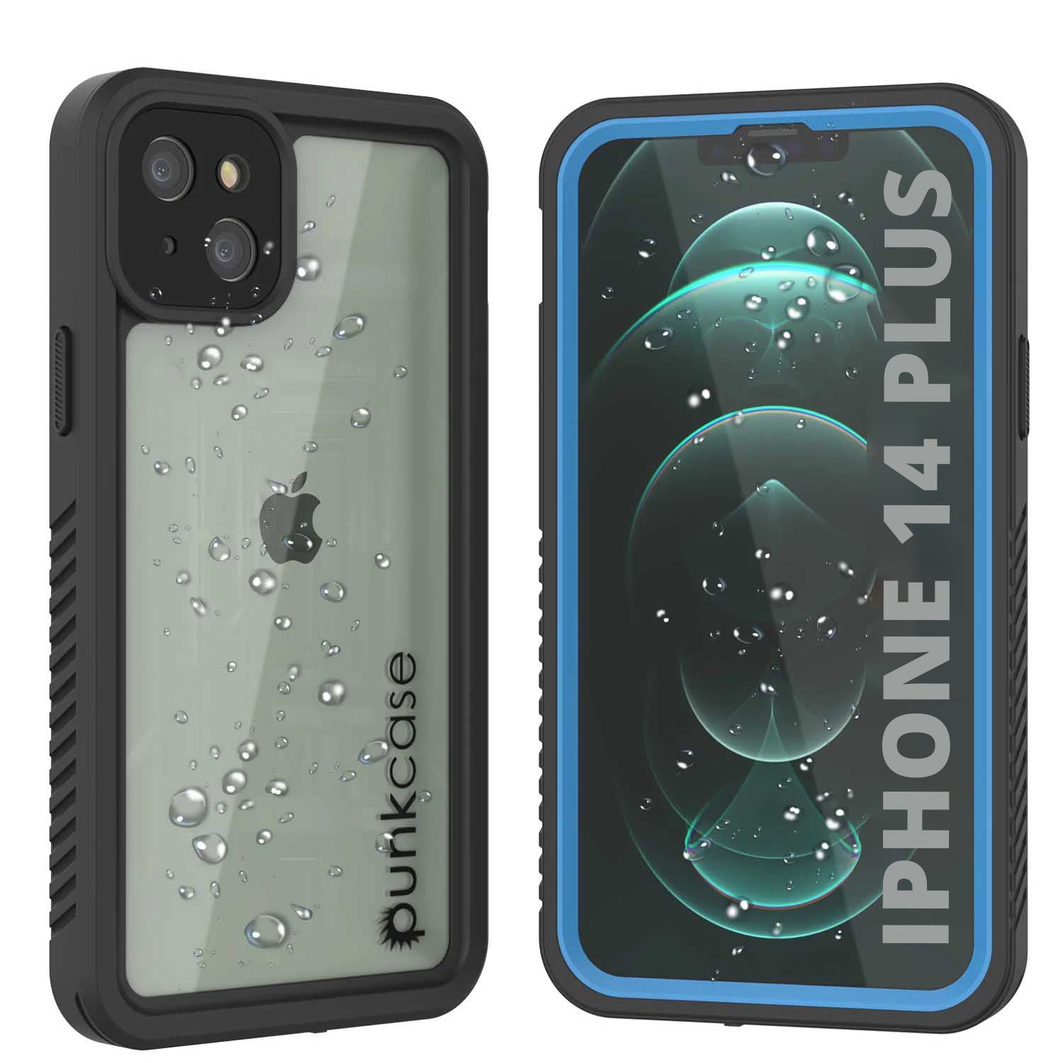 Capa à prova d'água para iPhone 14 Plus, Punkcase [Série Extreme] Capa Armadura com Protetor de Tela Embutido [Azul Claro]