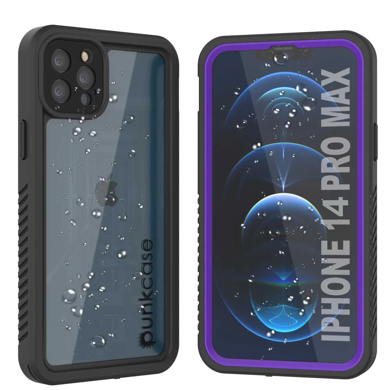 iPhone 14 Pro Max Waterproof Case, Punkcase [Extreme Series] Armor Cover W/ Built In Screen Protector [Purple] (Color in image: Purple)
