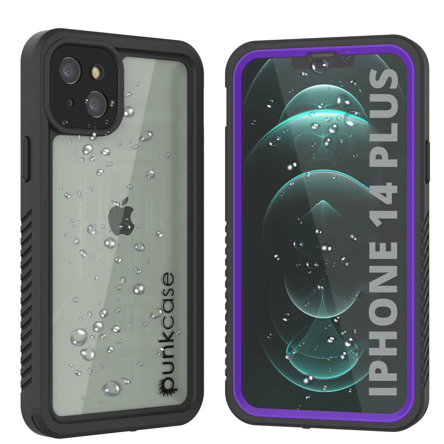Capa à prova d'água para iPhone 14 Plus, Punkcase [Série Extrema] Capa Protetora de Armadura com Protetor de Tela Embutido [Roxo]