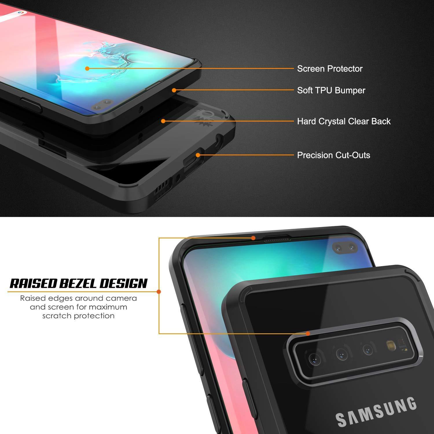 Capinha de Armadura Galaxy S10+ Plus Punkcase Série Lucid-2.0 de Encaixe Compacto [Preto]