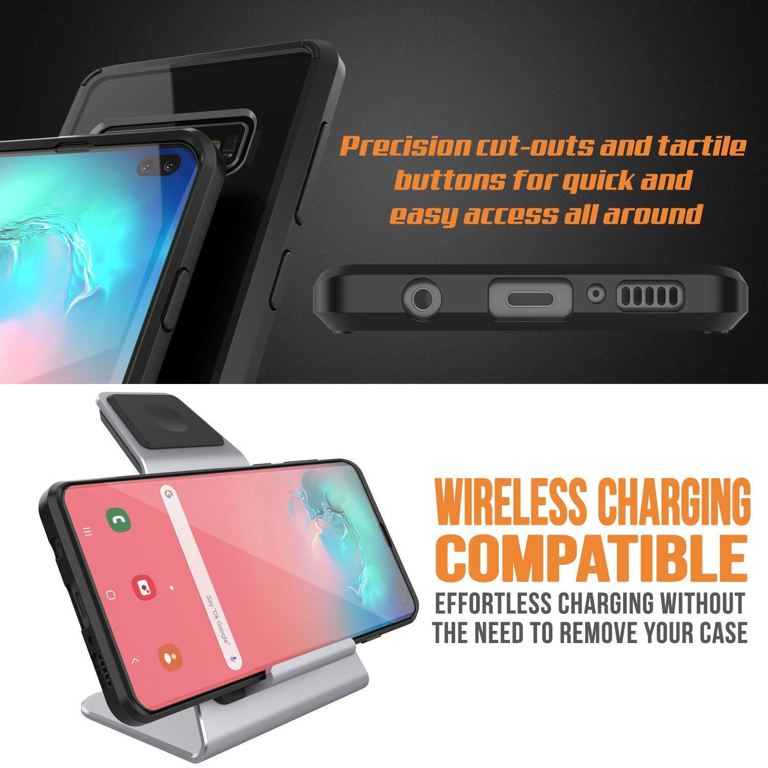 Capinha de Armadura Galaxy S10+ Plus Punkcase Série Lucid-2.0 de Encaixe Compacto [Preto]