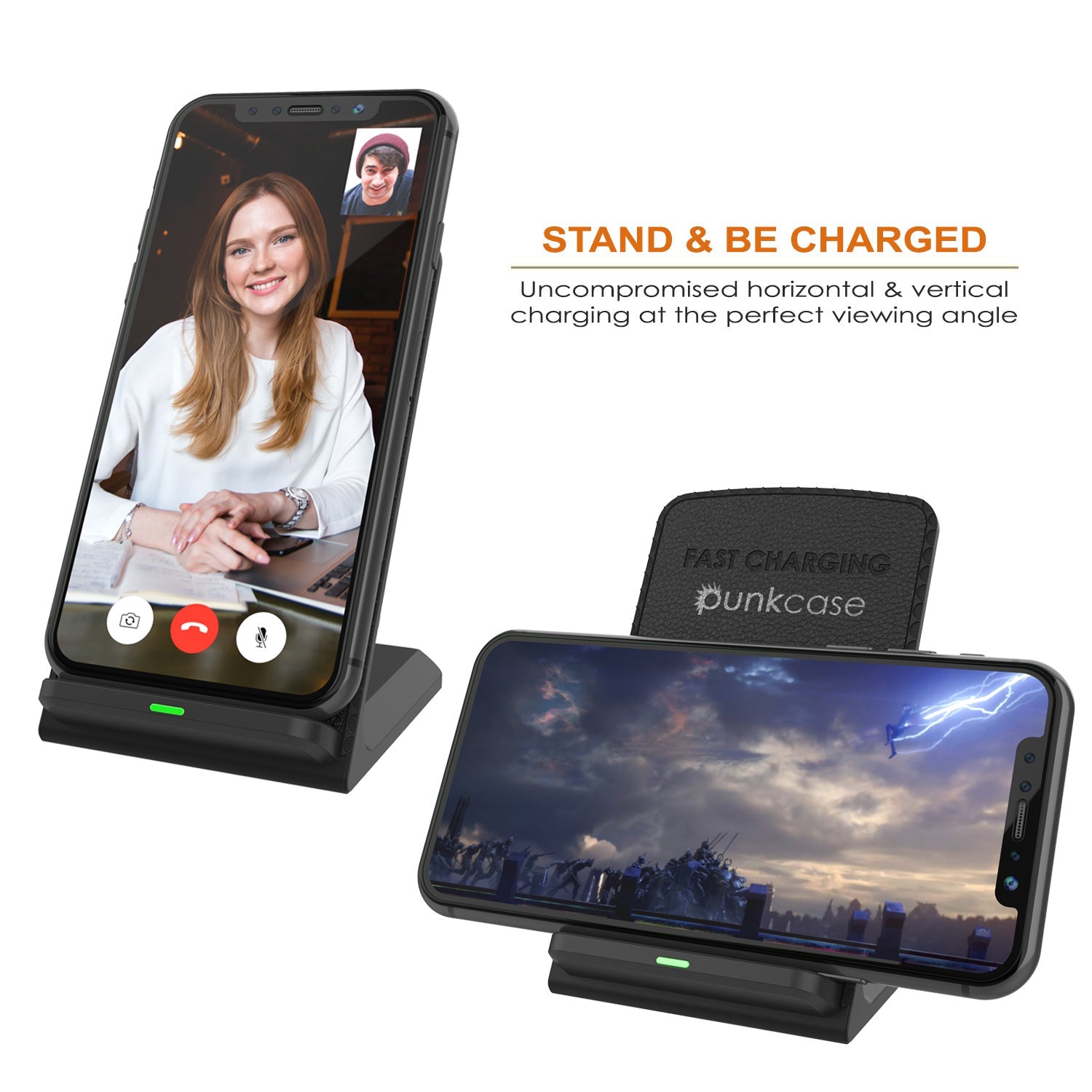 Uncompromised horizontal & vertical charging at the perfect viewing angle